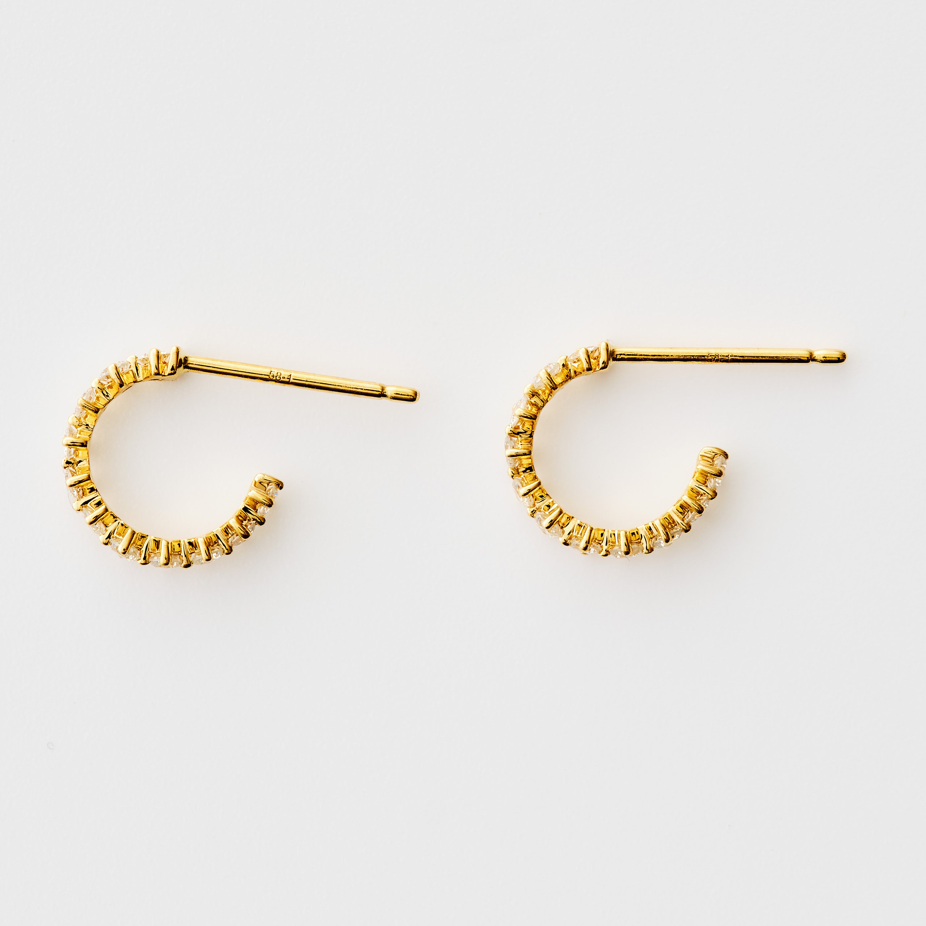 Compass Set Mini Diamond Hoops