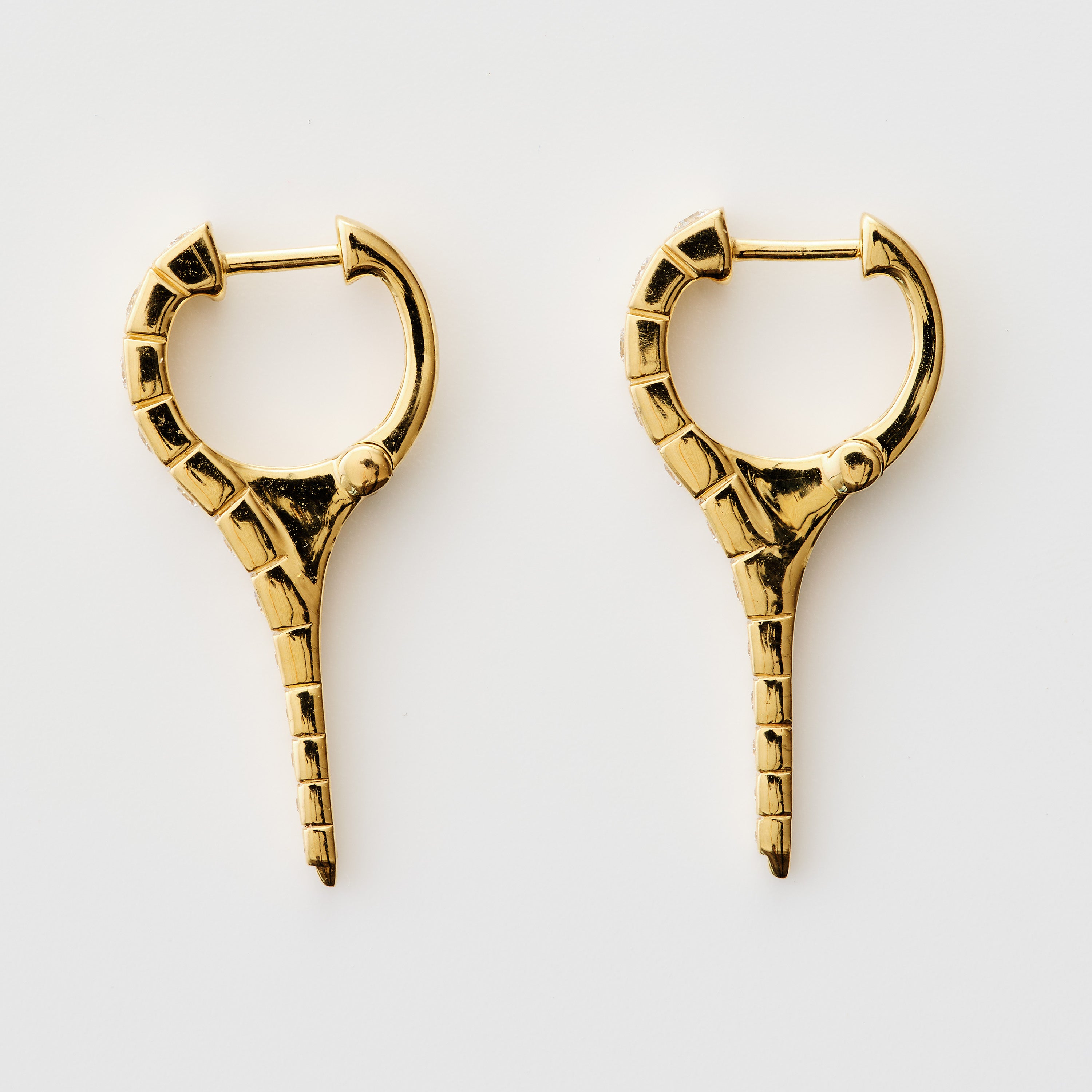 Diamond Set Spike Hoops