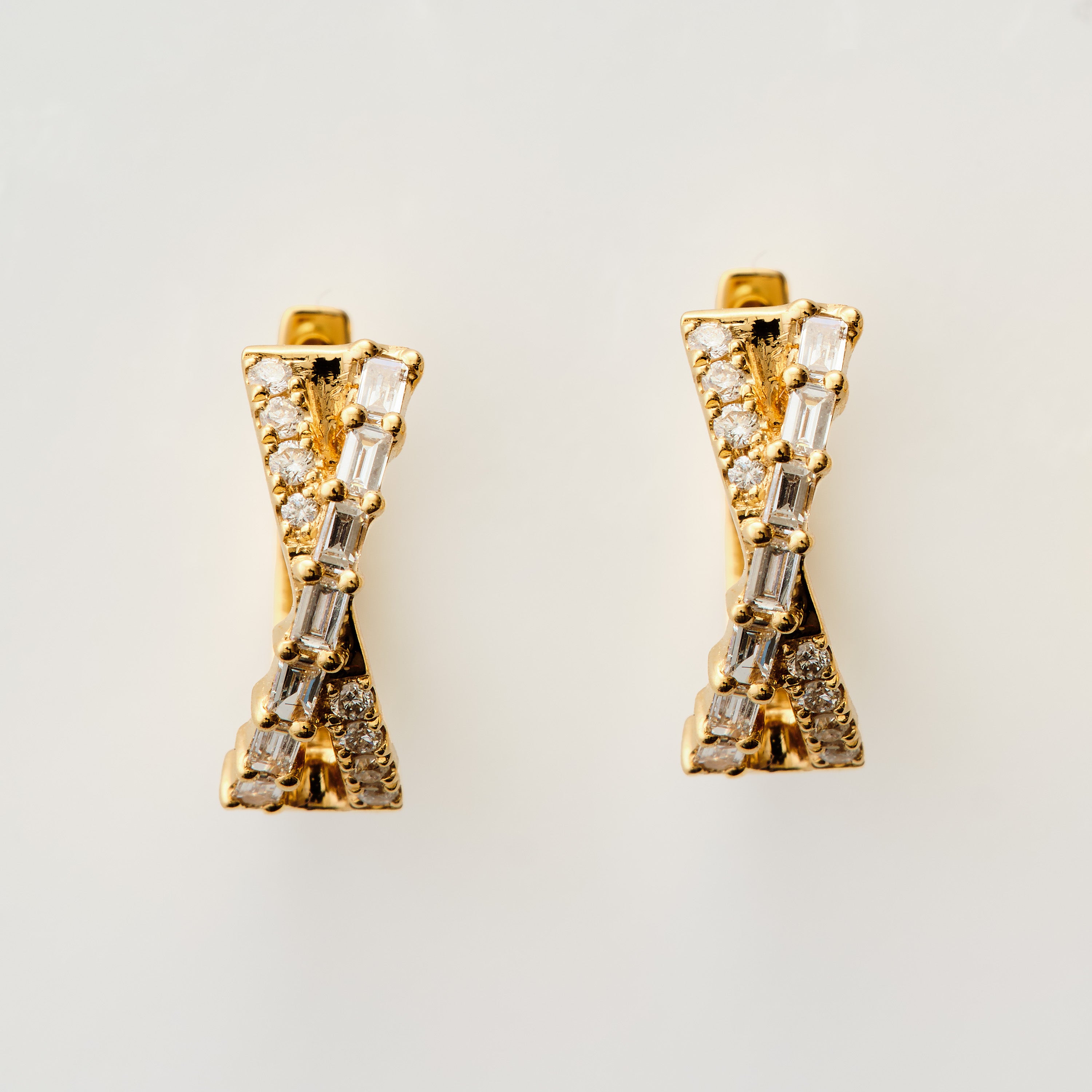 Mini Diamond Crossover Hoops