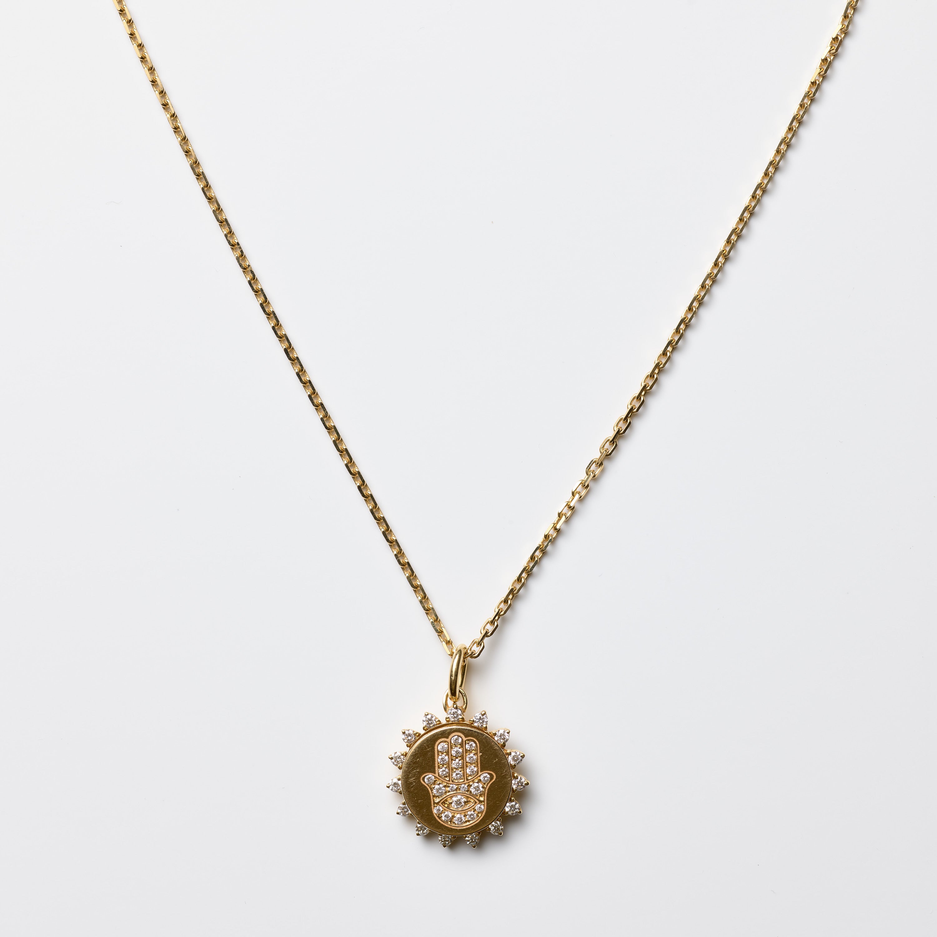 Diamond Hamsa Medallion