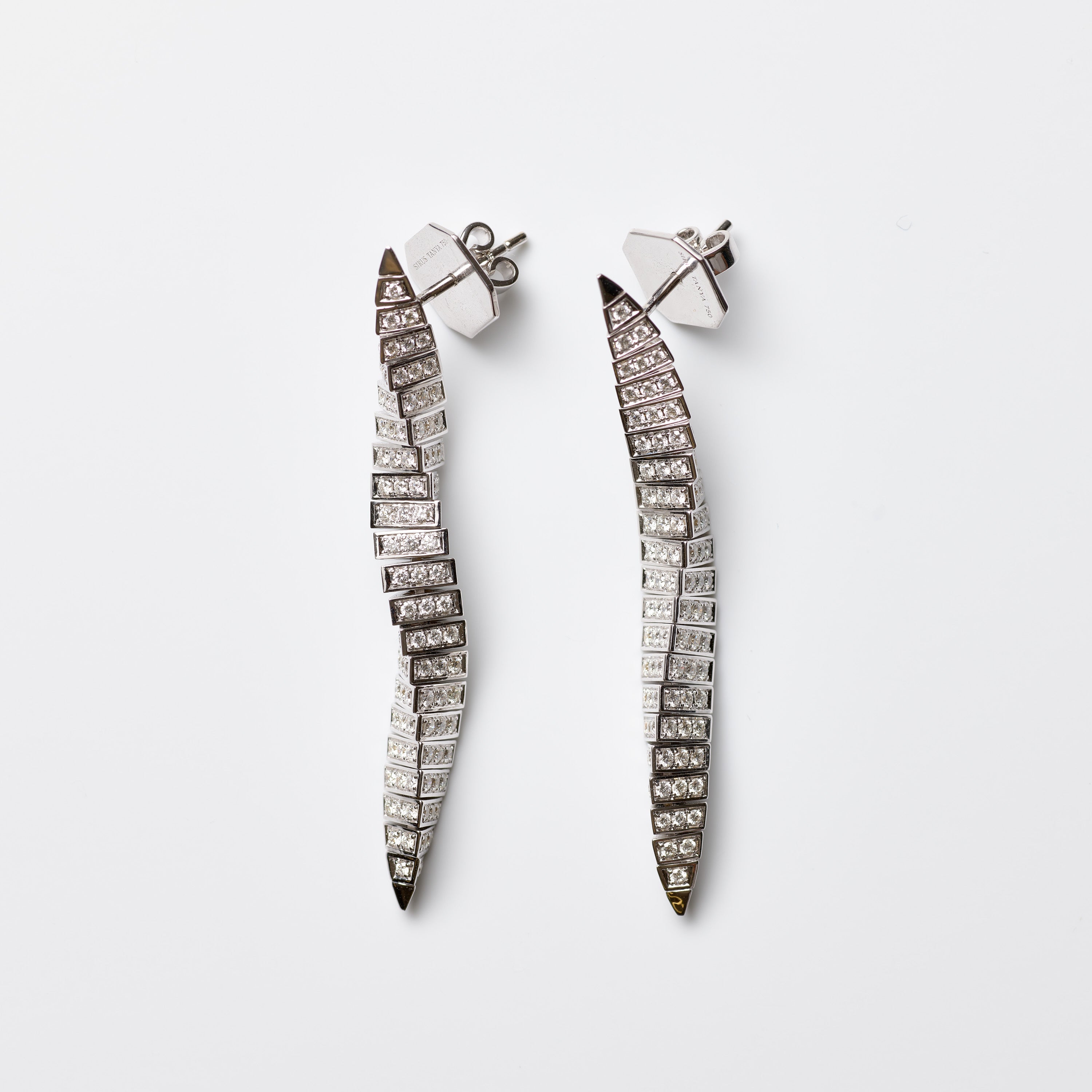 Diamond Geometric Spiral Earrings