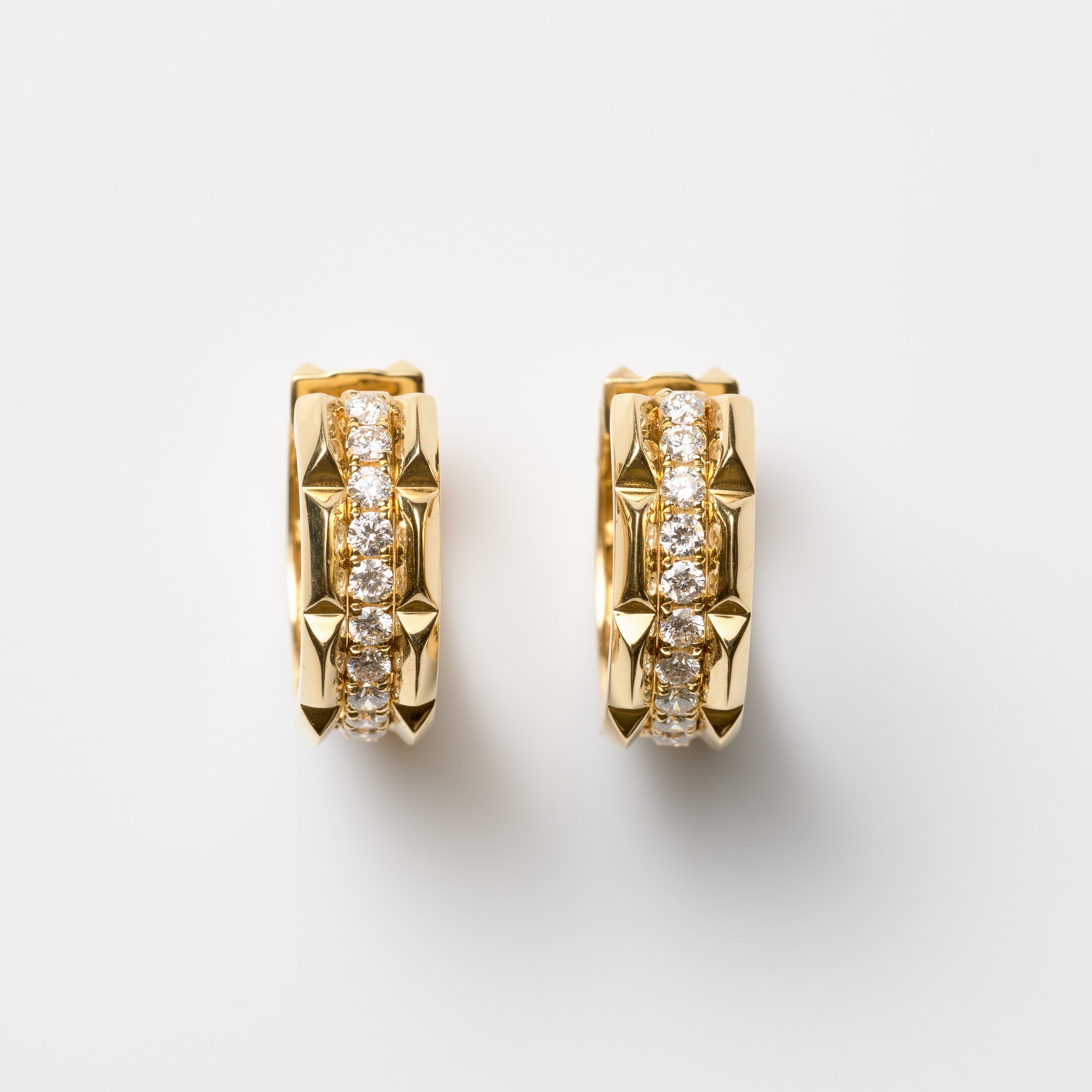 Spiked Channel-Set Diamond Hoops