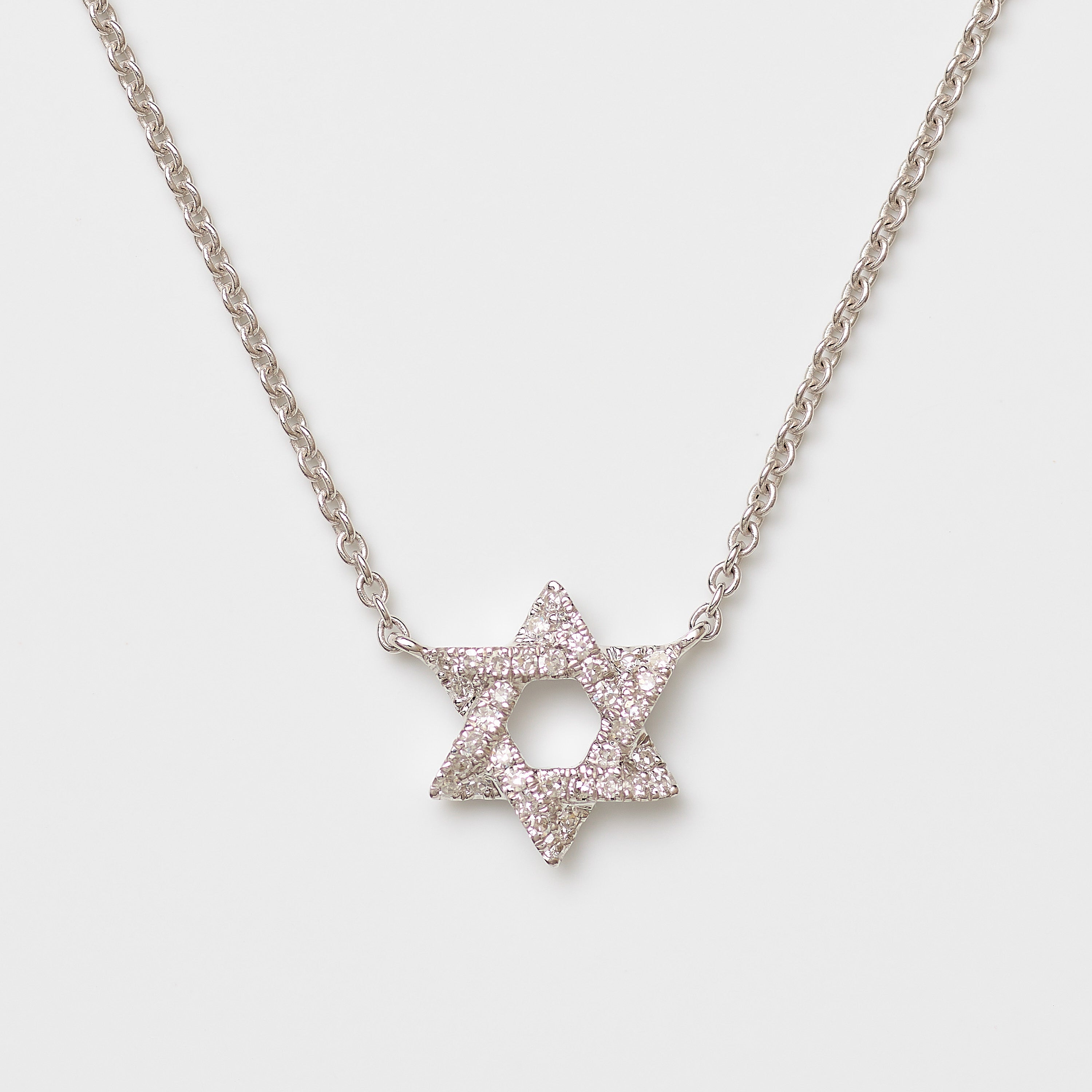 Classic Mini Diamond Magen David Necklace