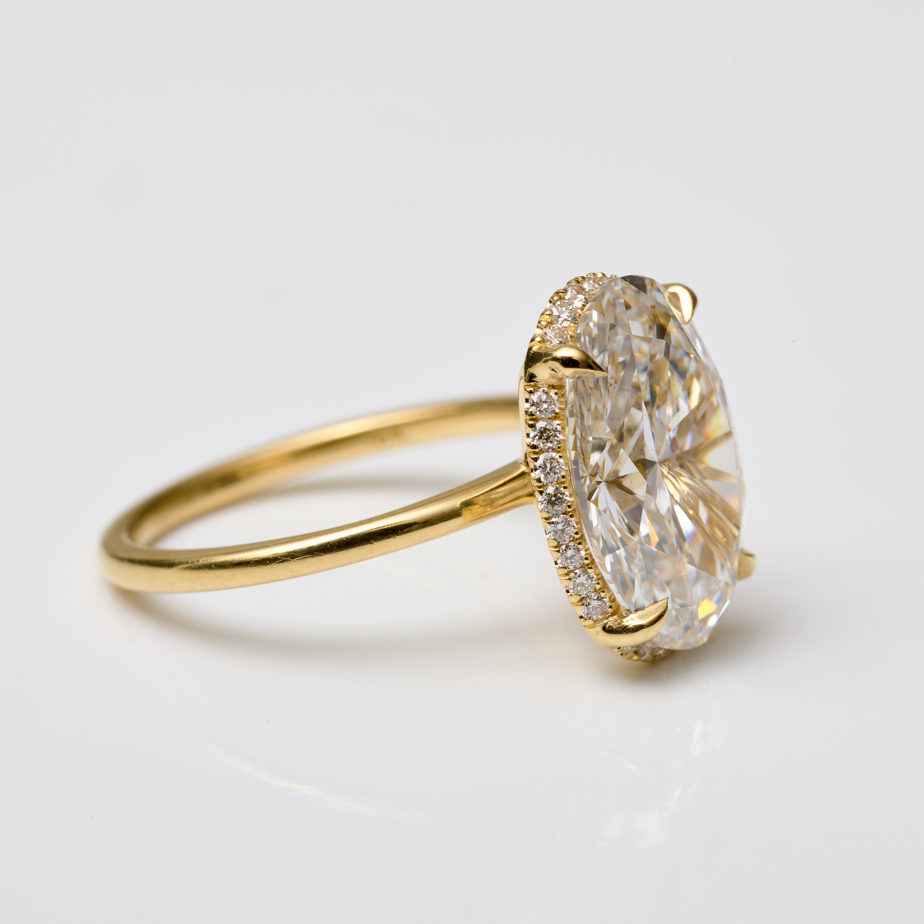 Oval Lab Diamond Hidden Halo Ring