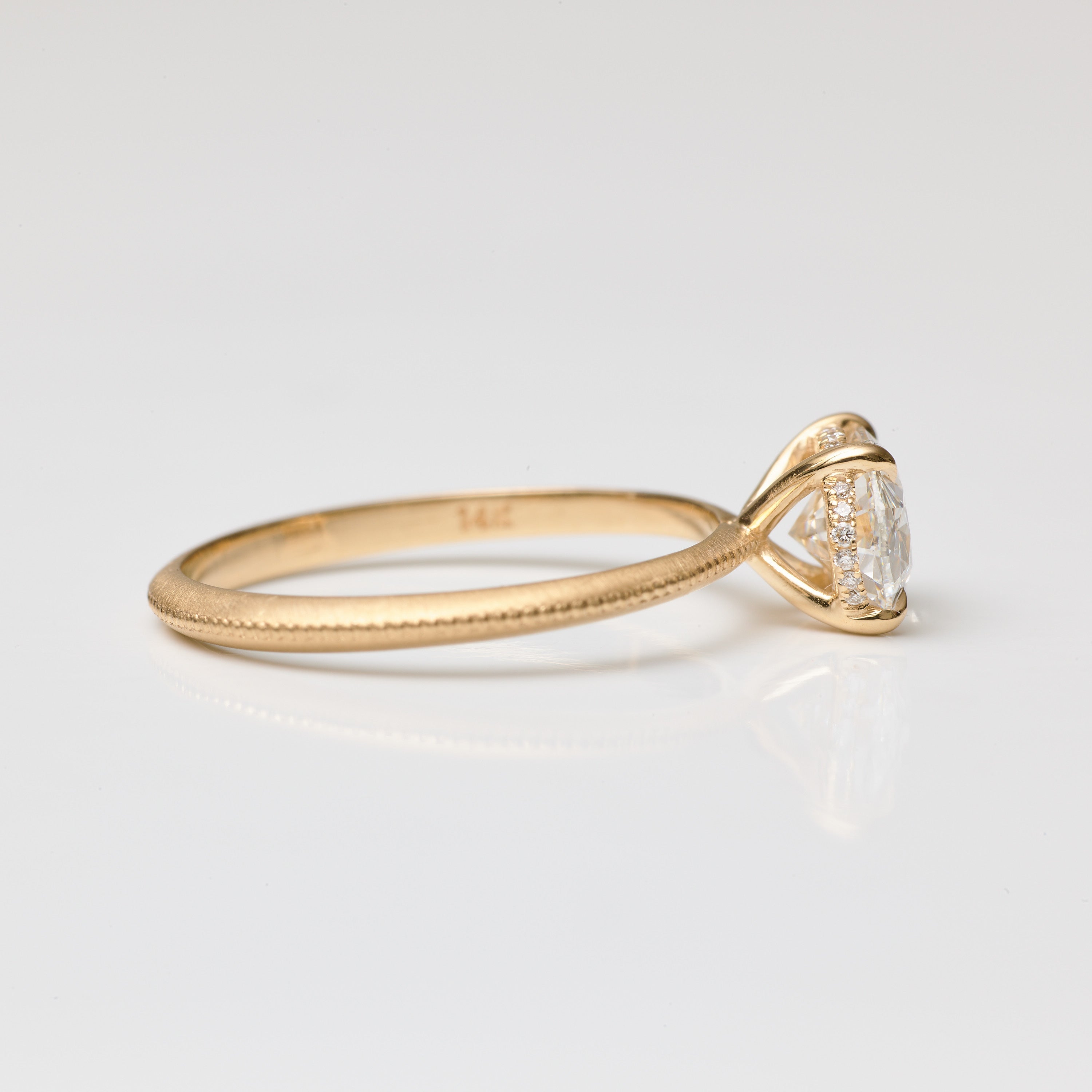 Oval Lab Diamond Knife-Edge Ring
