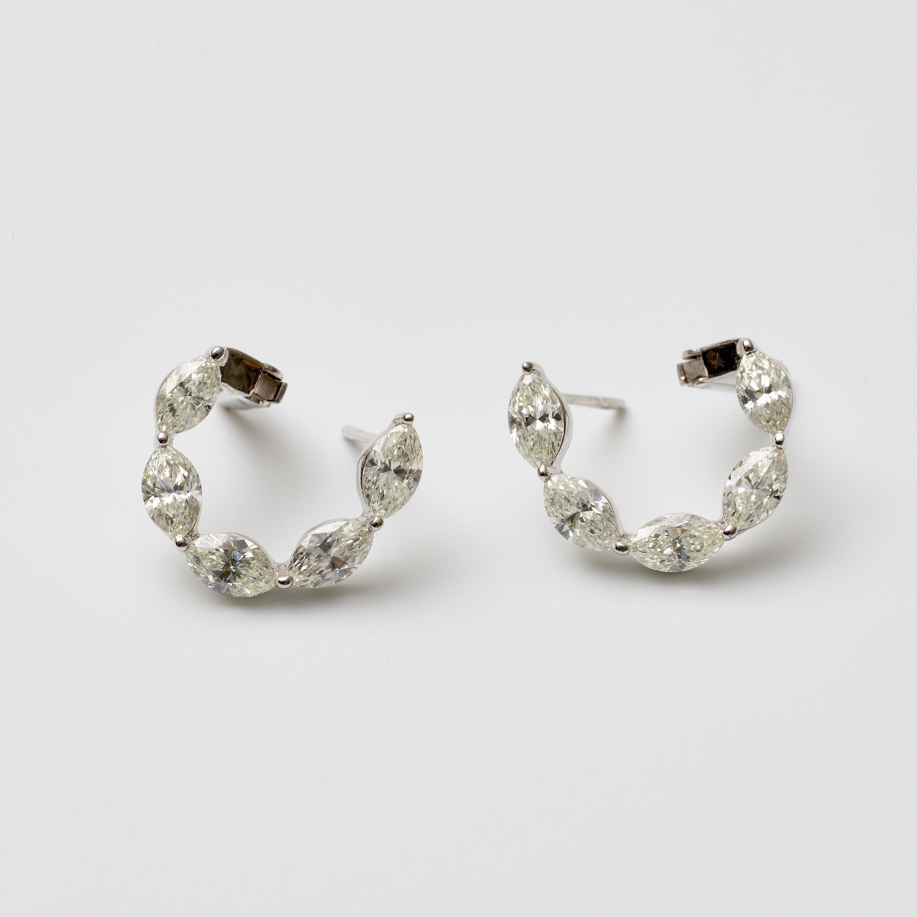 Marquise Spiral Diamond Earrings
