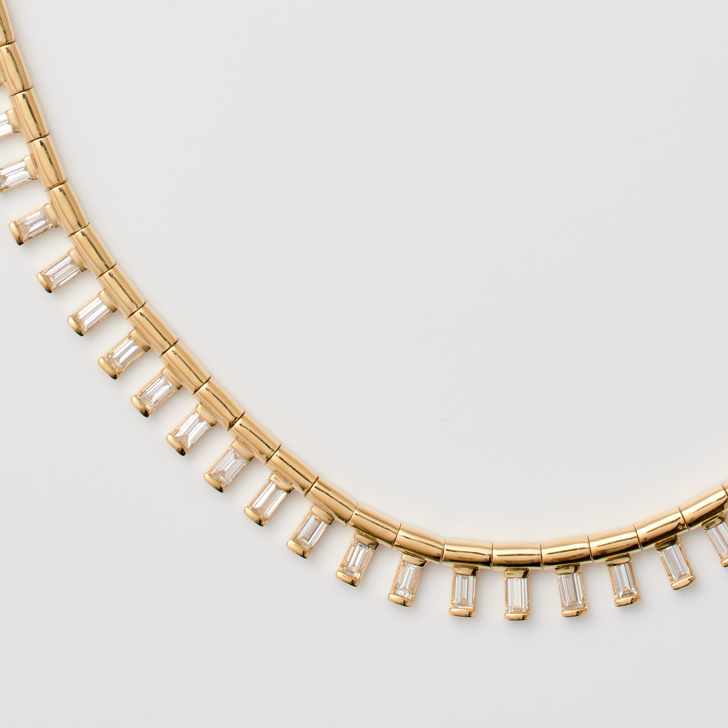 Serpent Chain Baguette Diamond Necklace