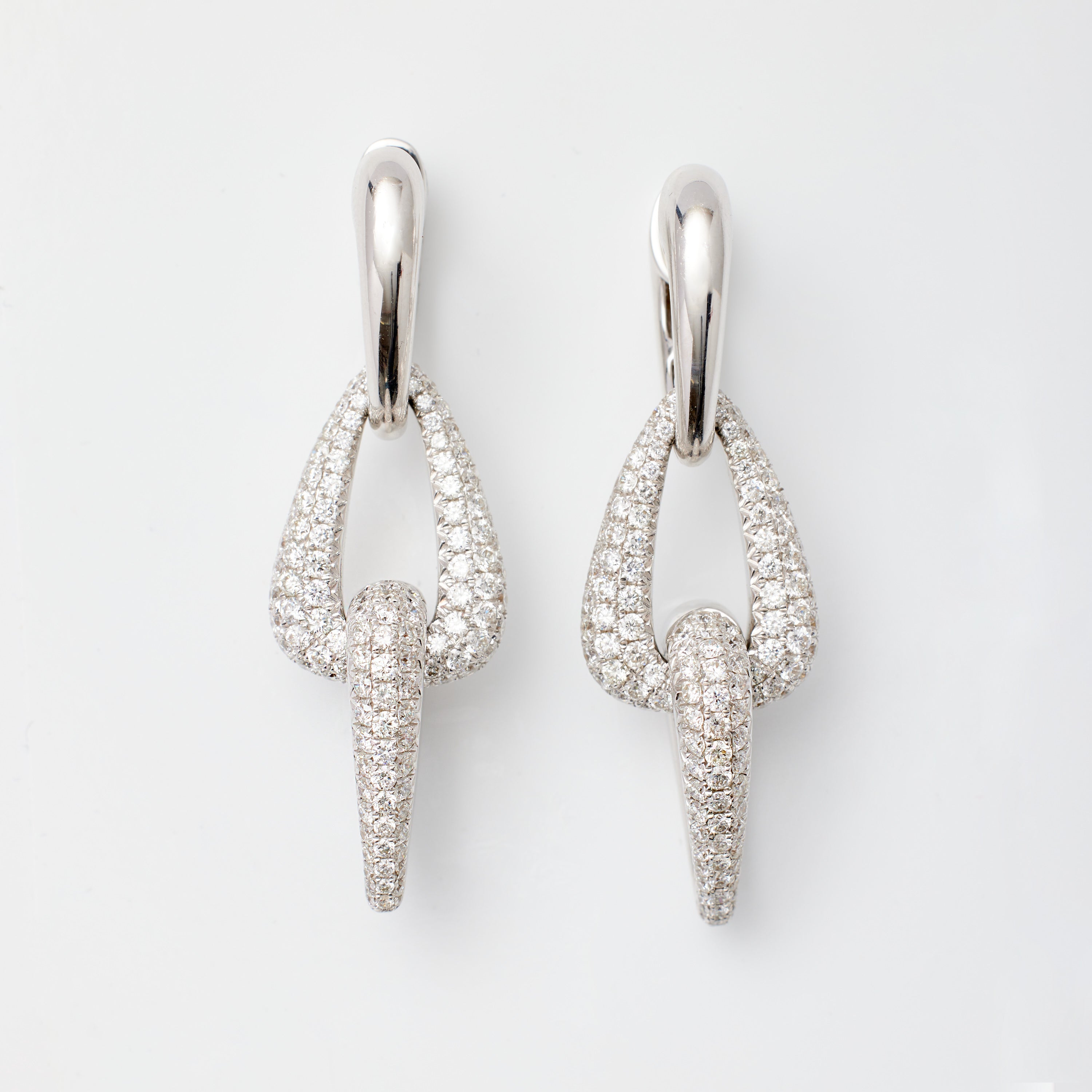 Pavé Diamond Double Horsebit Earrings