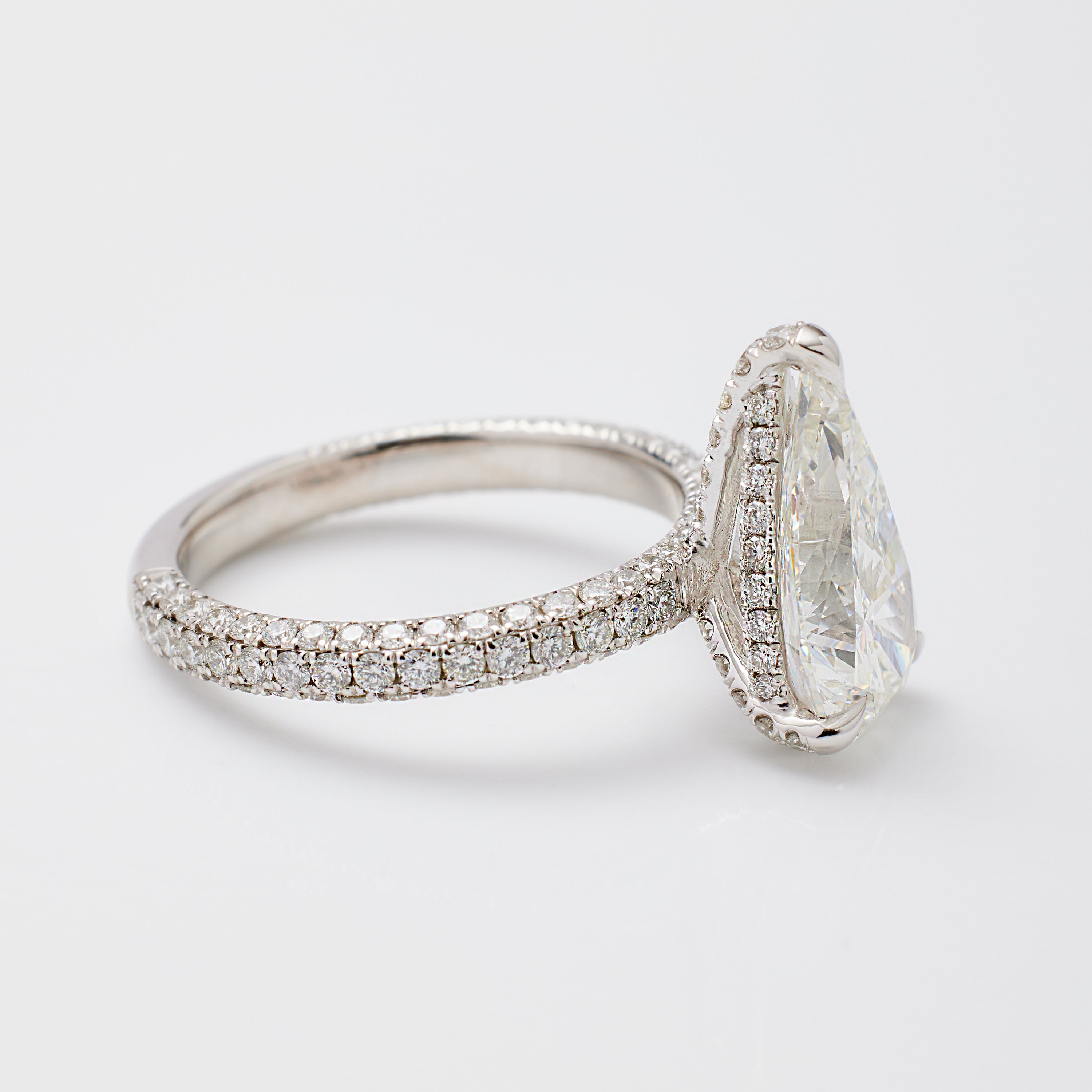 Pear Triple-Micro Pavé Diamond Band Ring