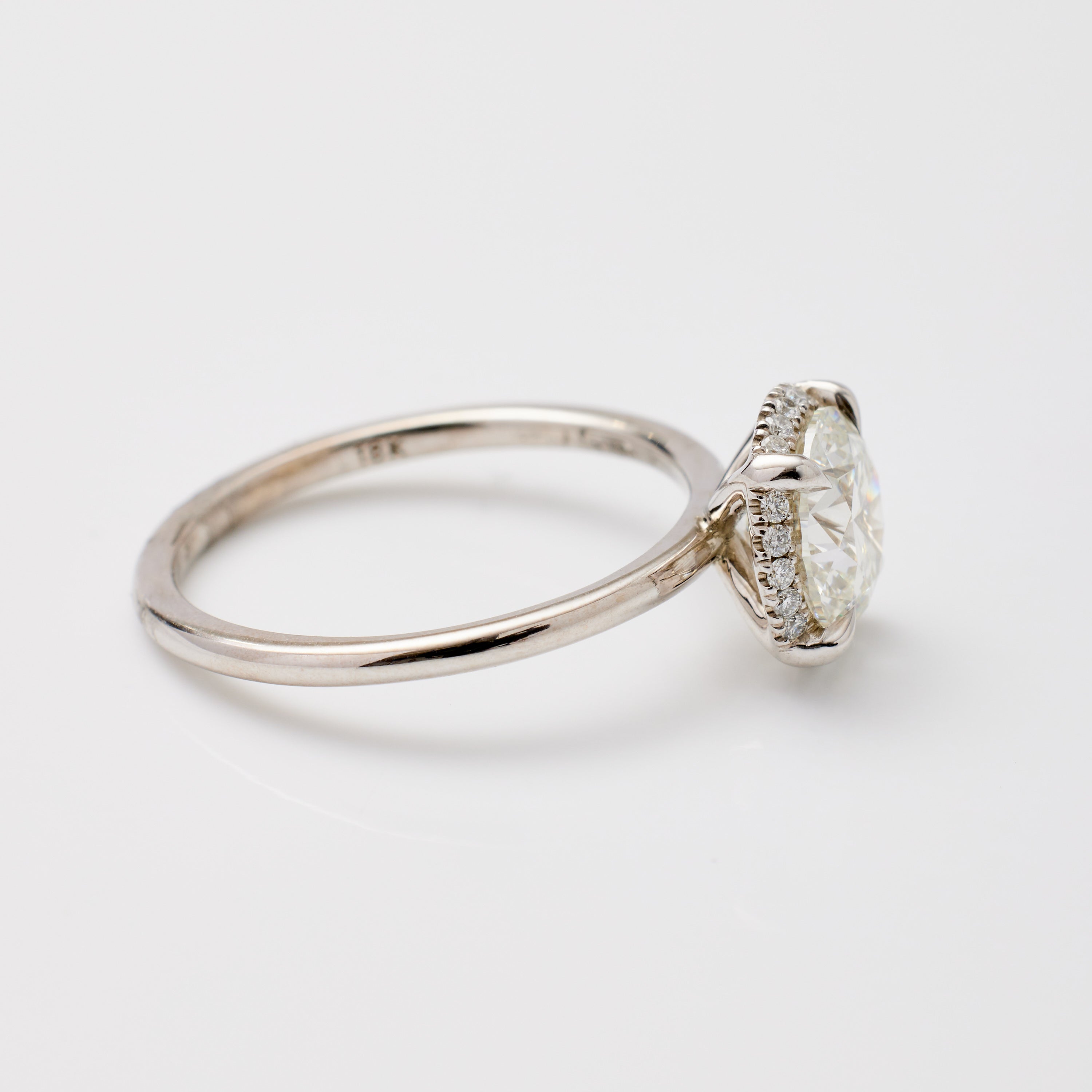 Round-Brilliant Diamond Under-Halo Ring