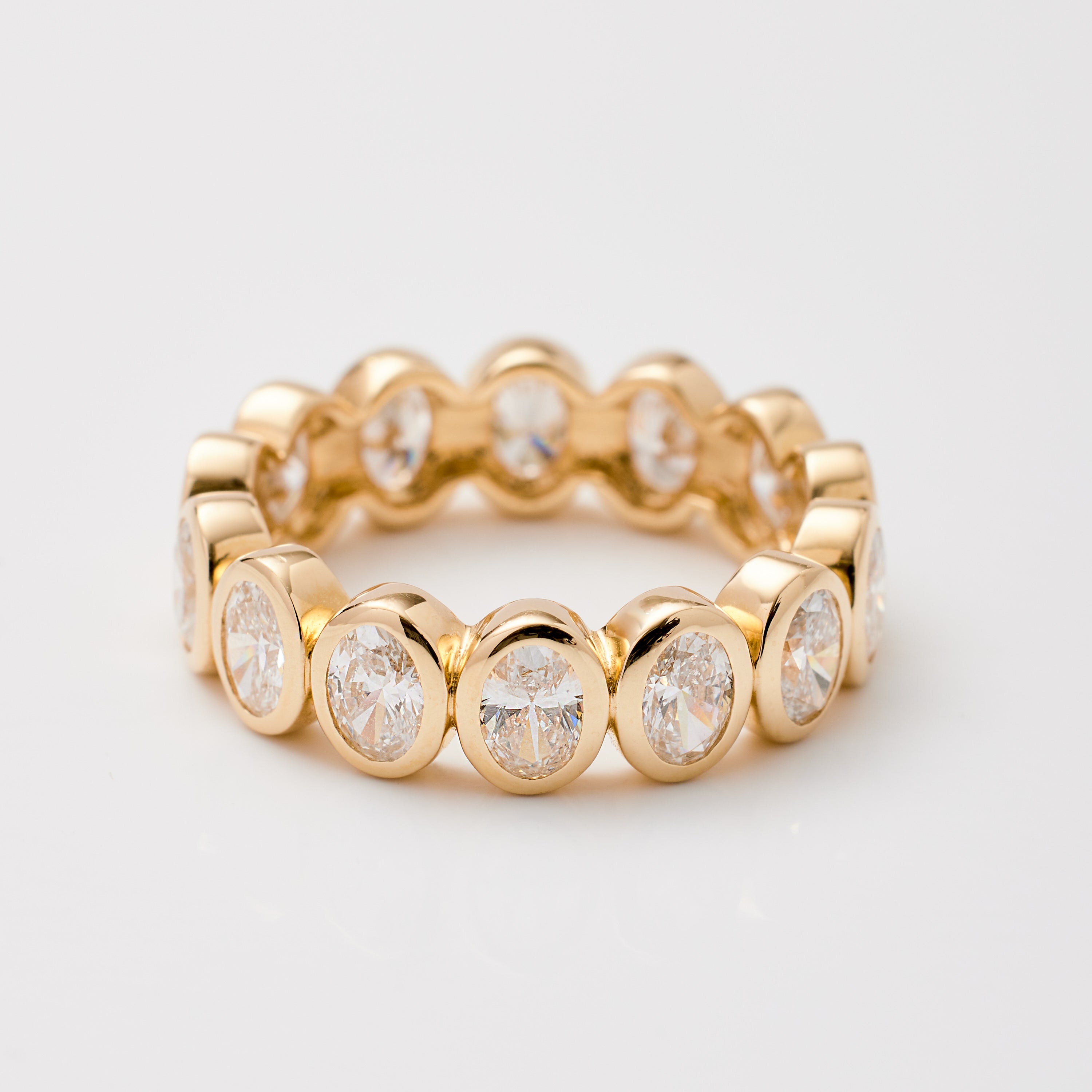 Oval Lab Diamond Bezel Eternity Band