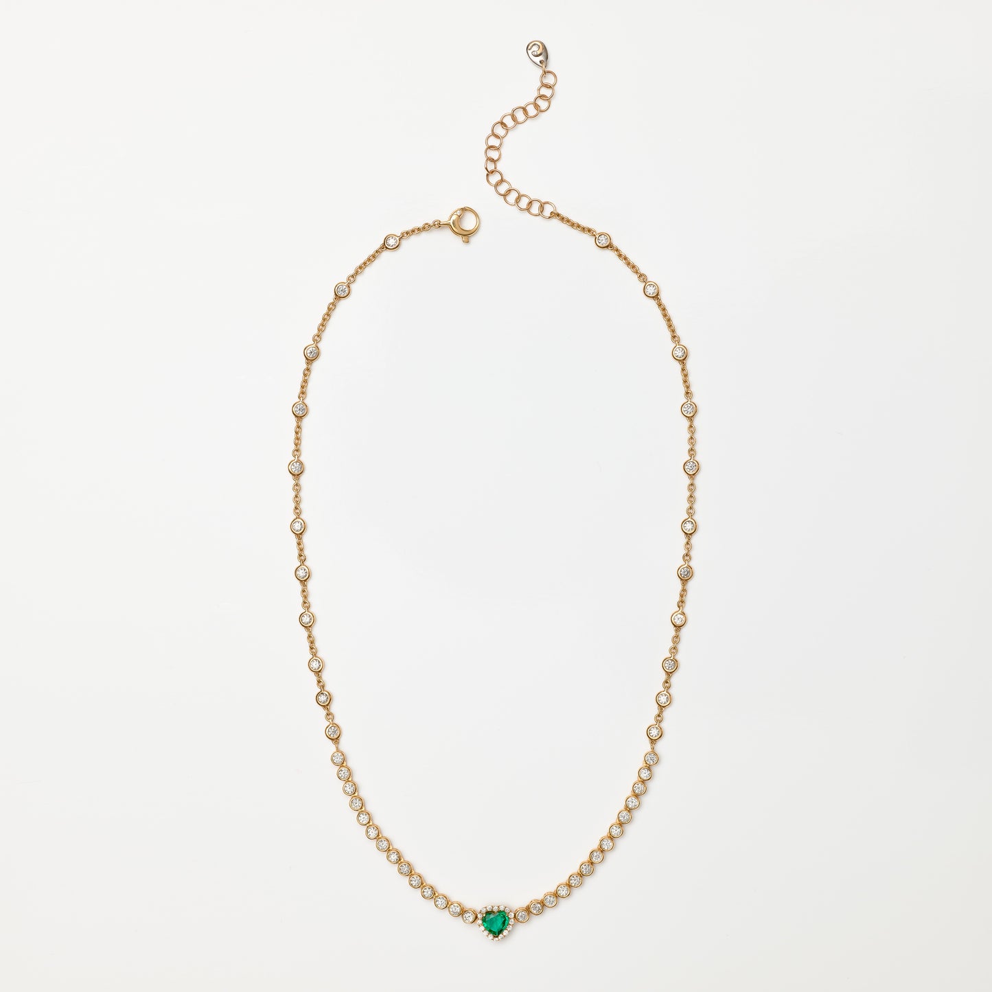 Heart Shape Sapphire & Diamond Necklace