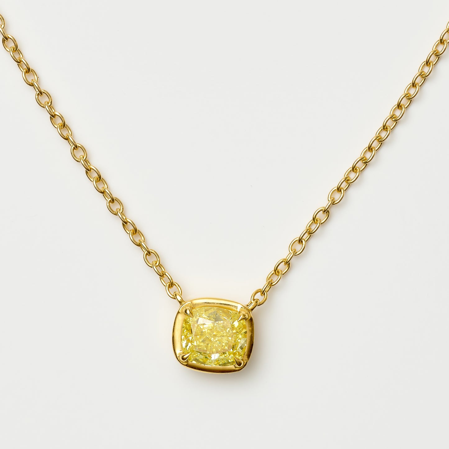 Solitaire Cushion Diamond Necklace