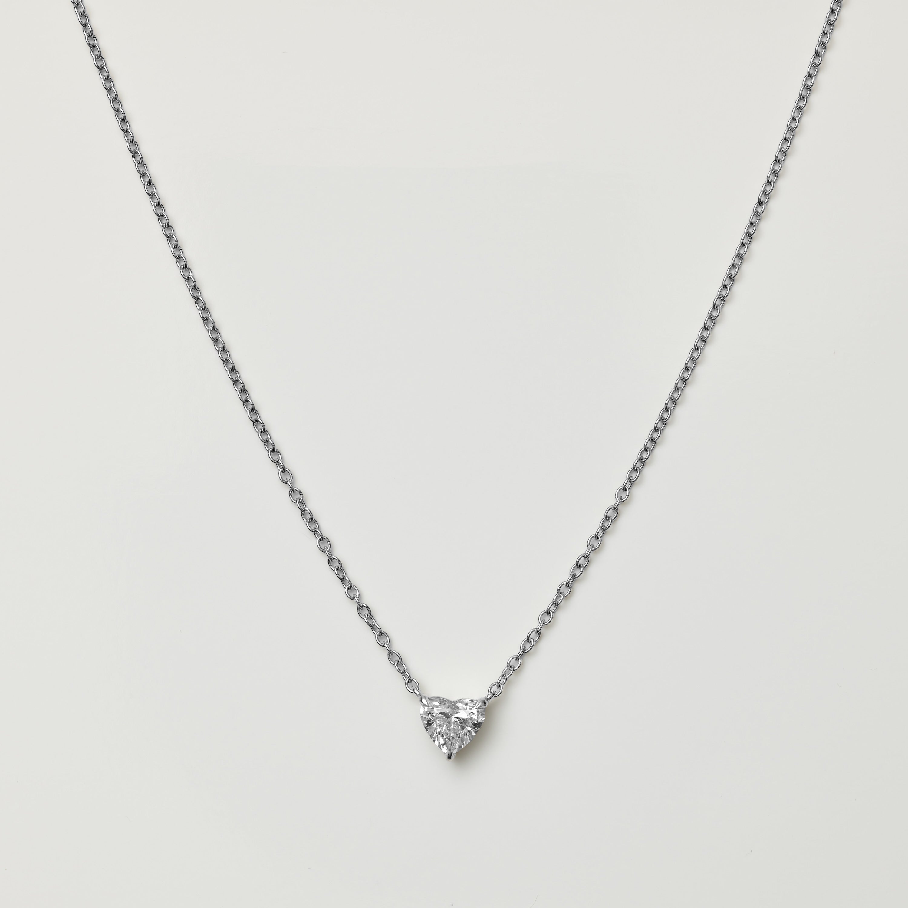 Solitaire Heart Diamond Necklace