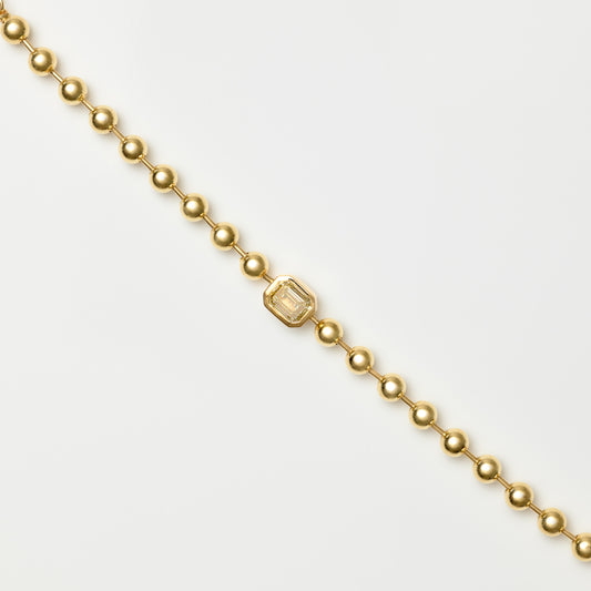 Champagne Emerald Diamond Bead Bracelet