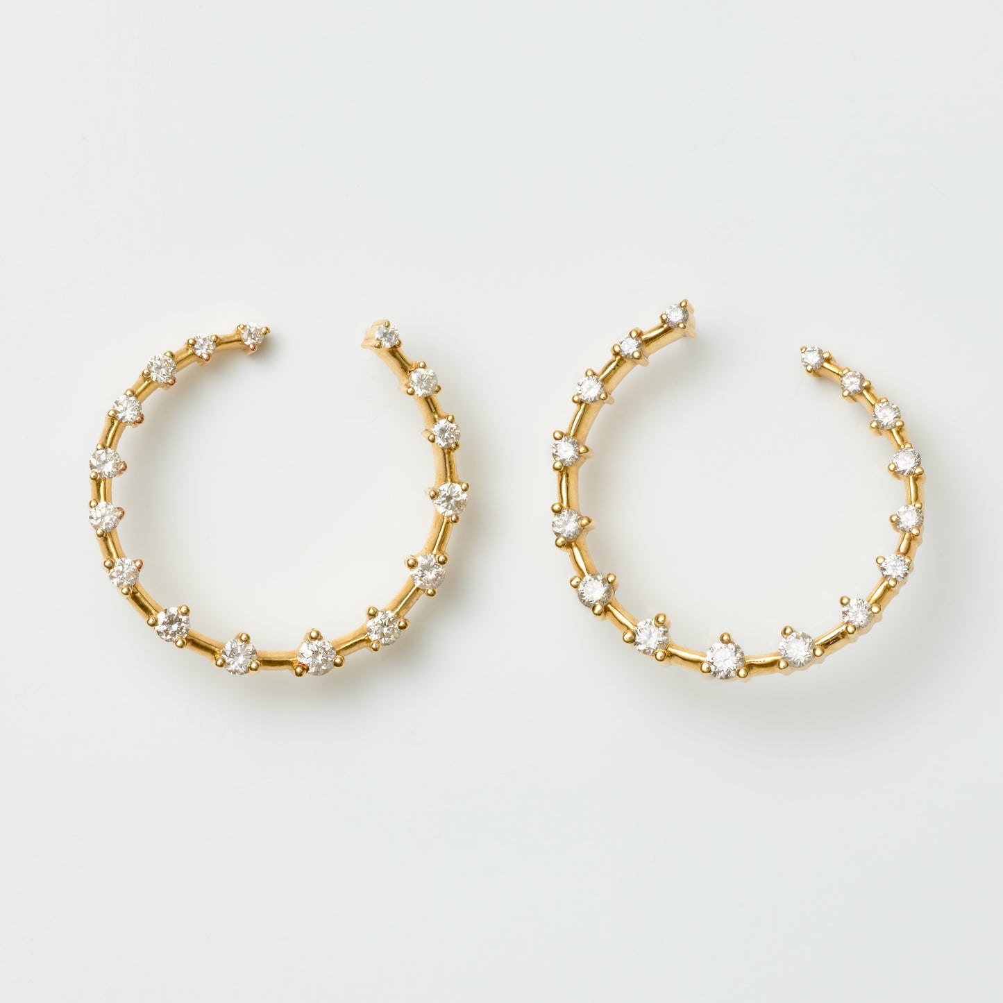 Oversized Diamond Spiral Earrings