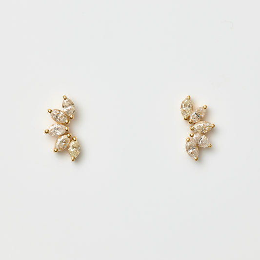 Diamond Lotus Earrings