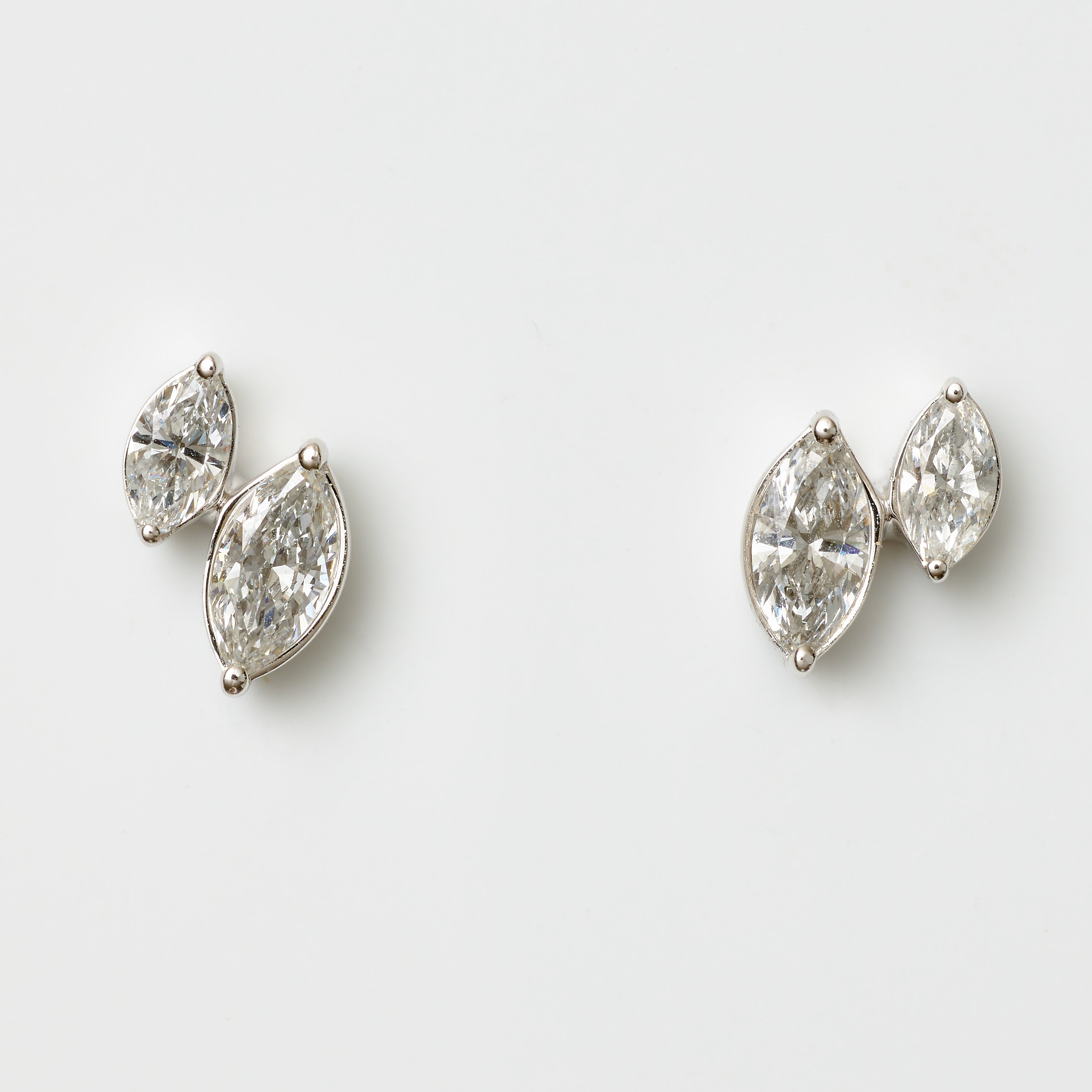 Claw-Set Double Marquise Studs