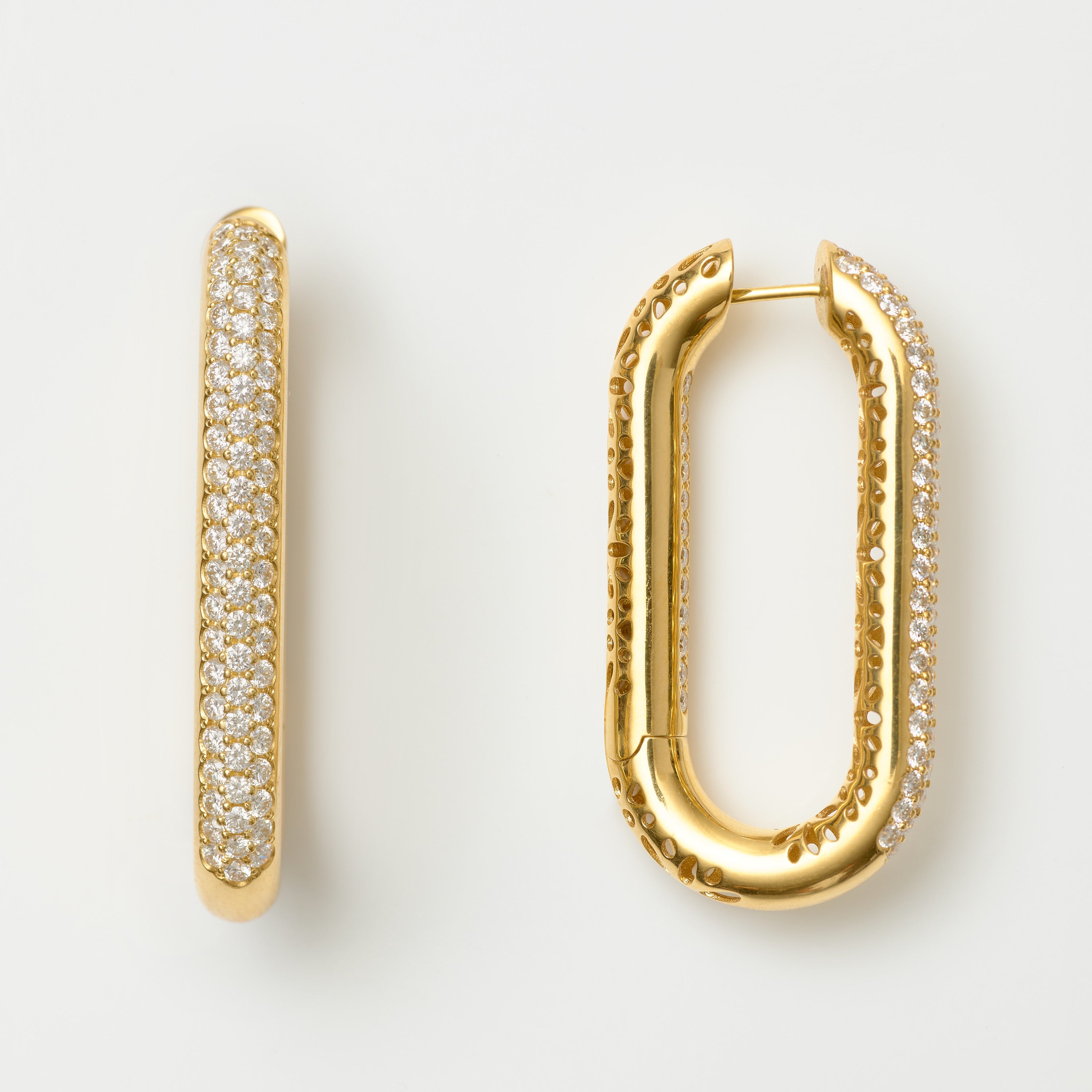 Puffed Diamond Pavé Hoops