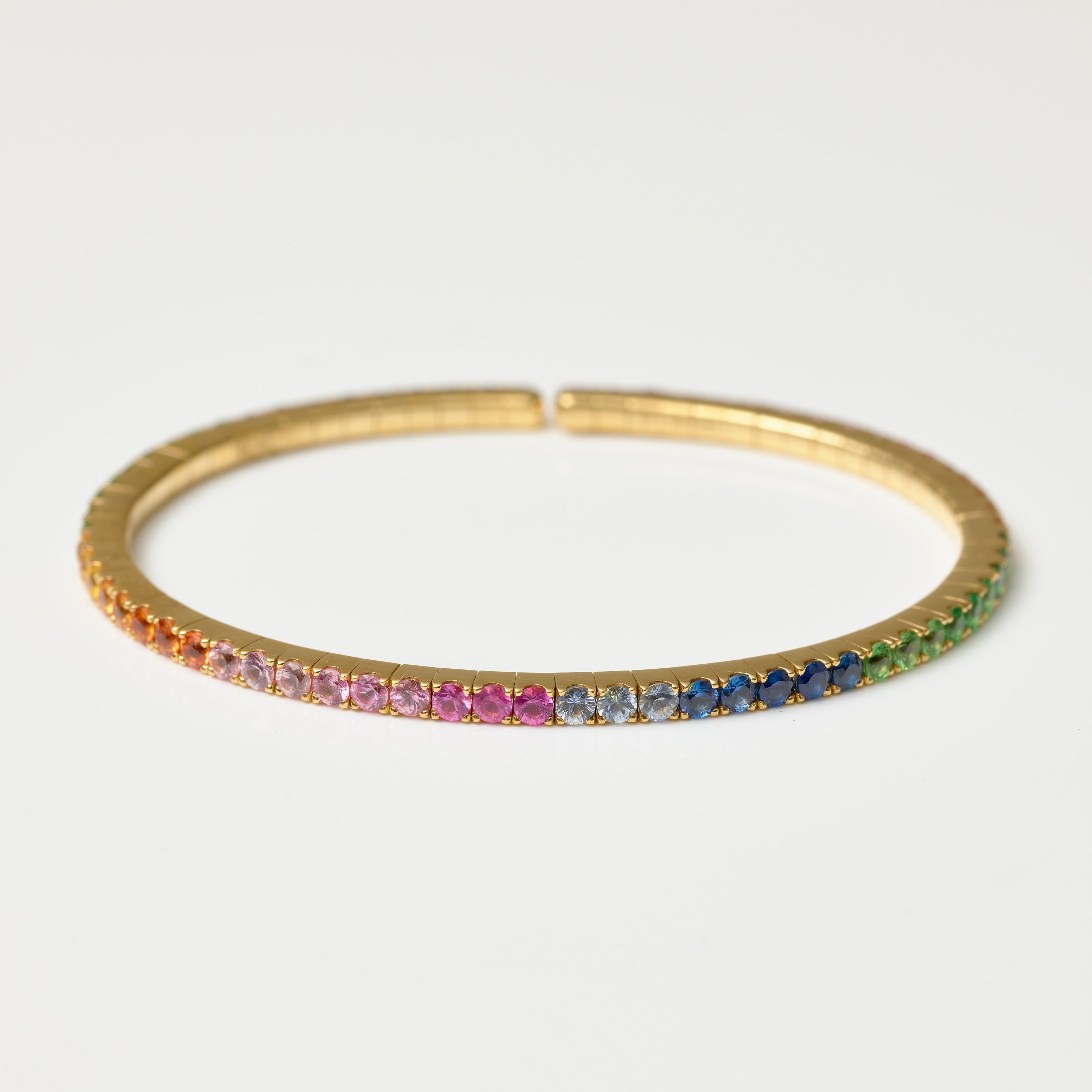 Rainbow Sapphire Flexible Bangle