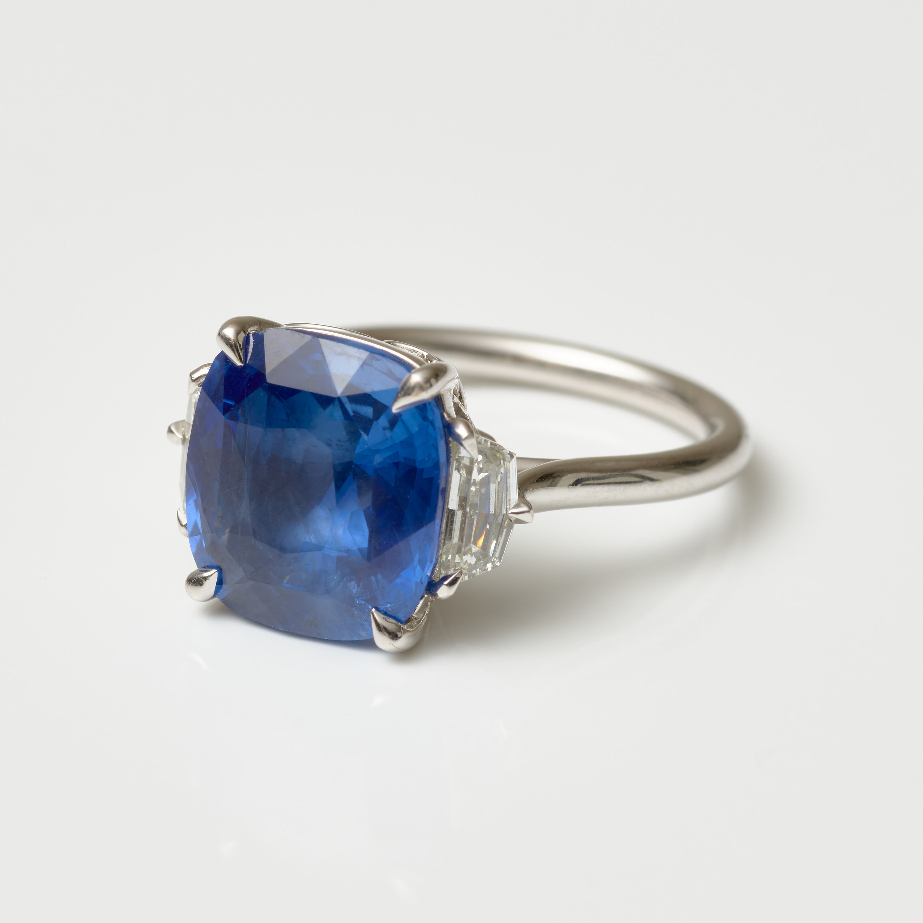 Ceylon Blue Sapphire Three-Stone Ring