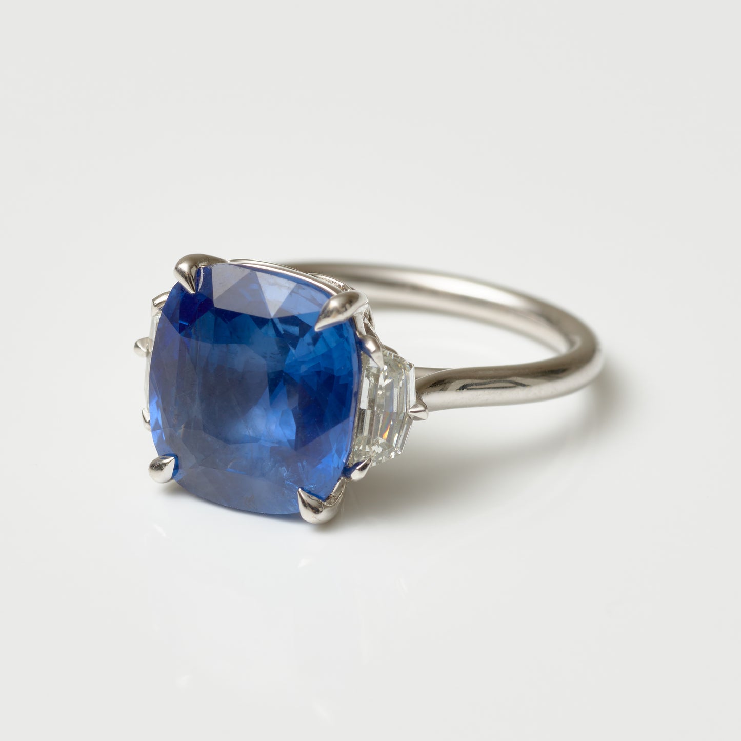 Ceylon Blue Sapphire Three-Stone Ring