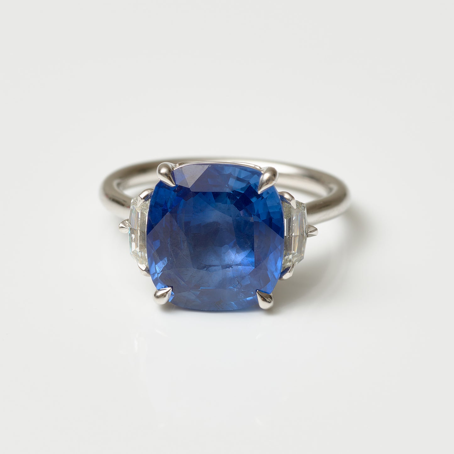 Ceylon Blue Sapphire Three-Stone Ring