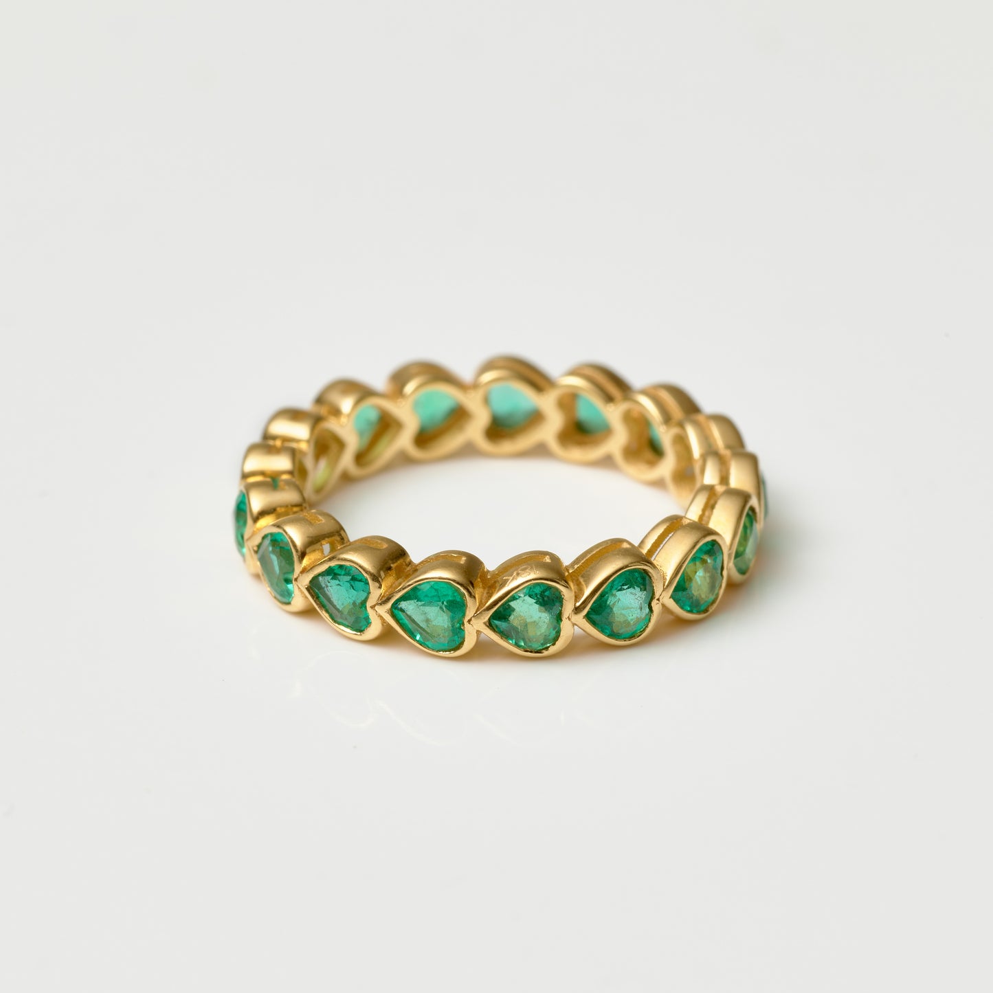 Bezel Set Heart-Shape Eternity Band