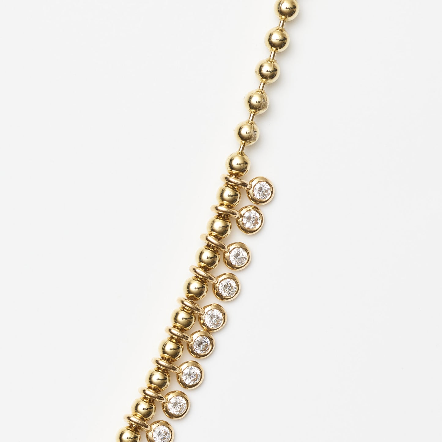 Mini Bezel Diamond Fringe Necklace