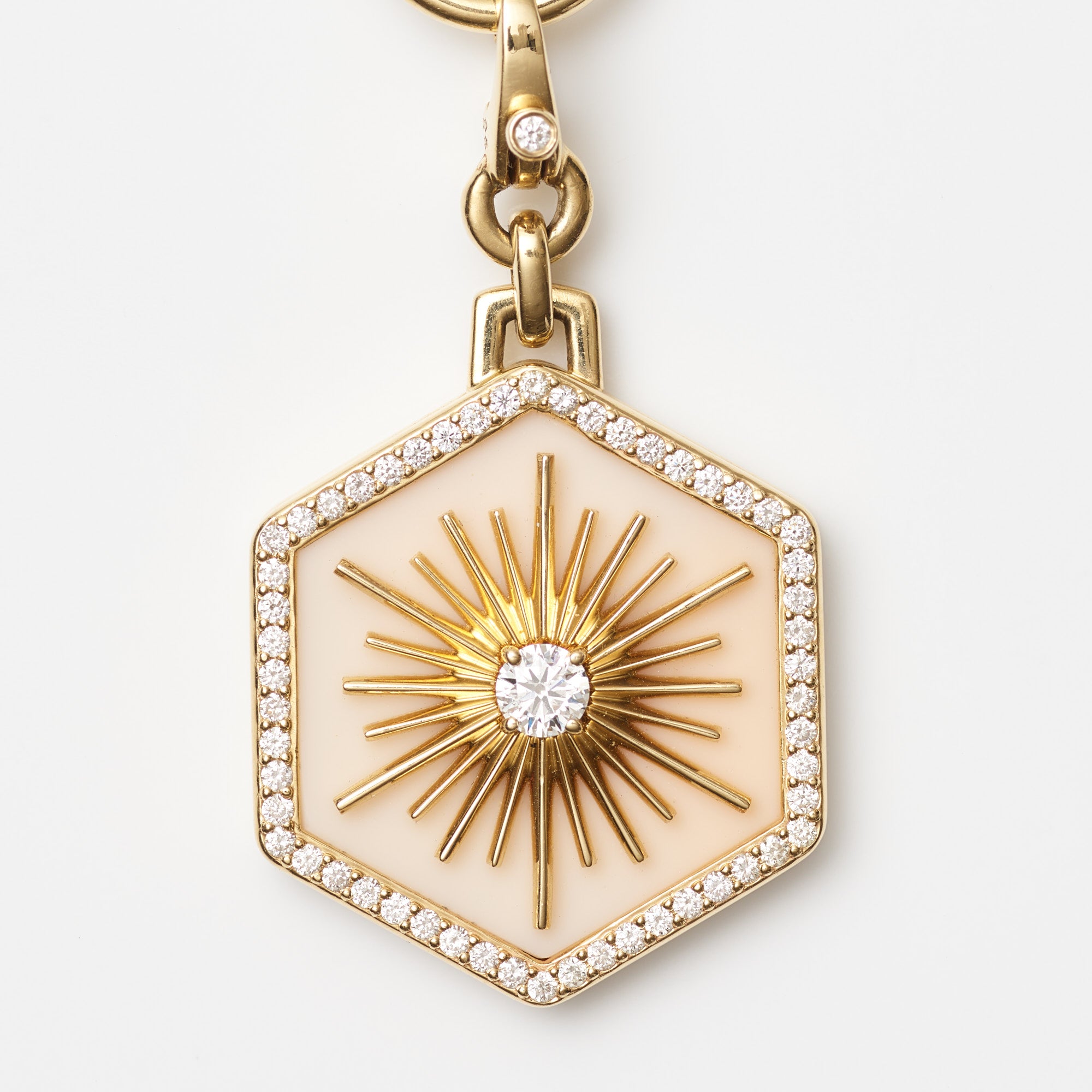 Hexagonal Opal & Diamond Medallion