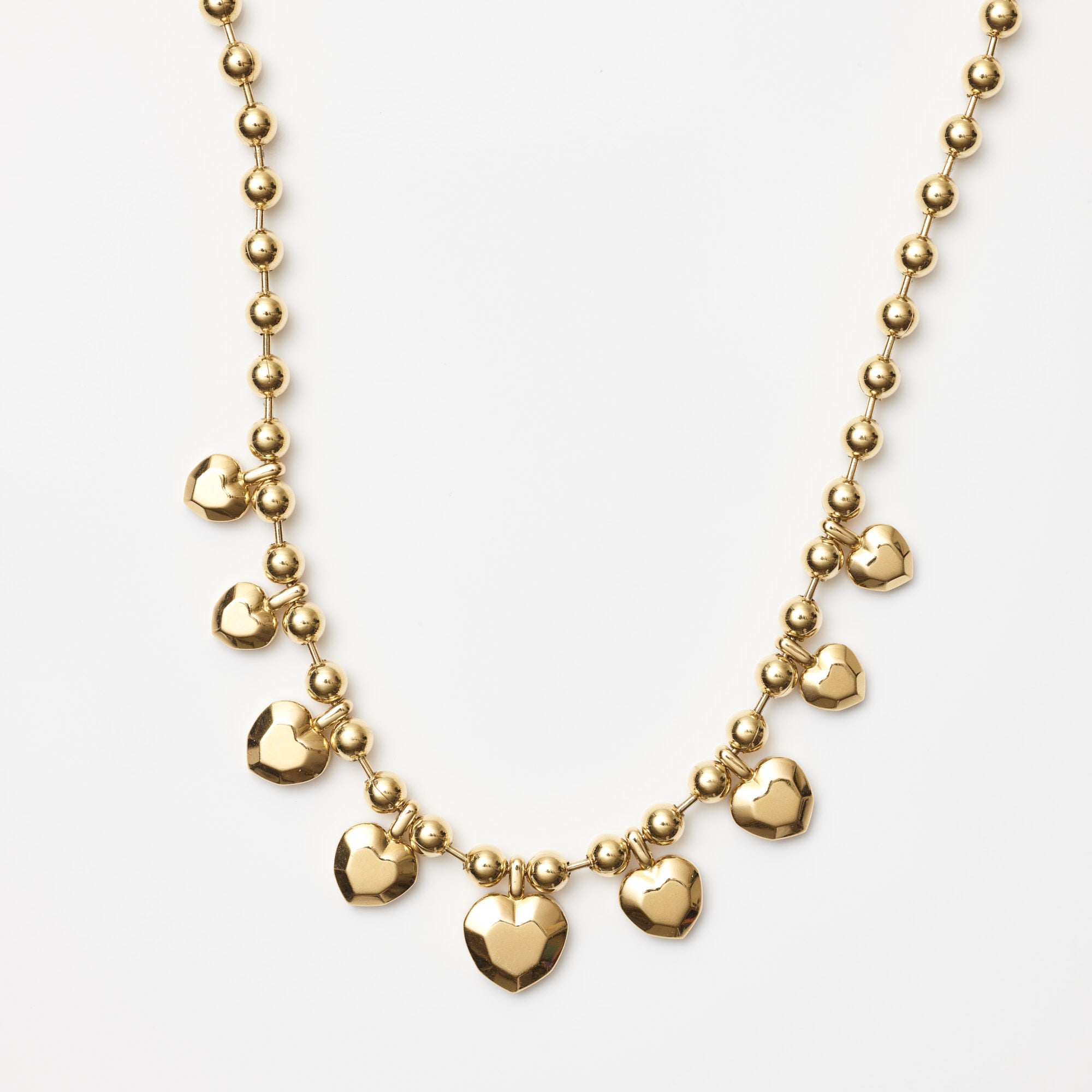 Gold Heart Gemmies Bead Necklace