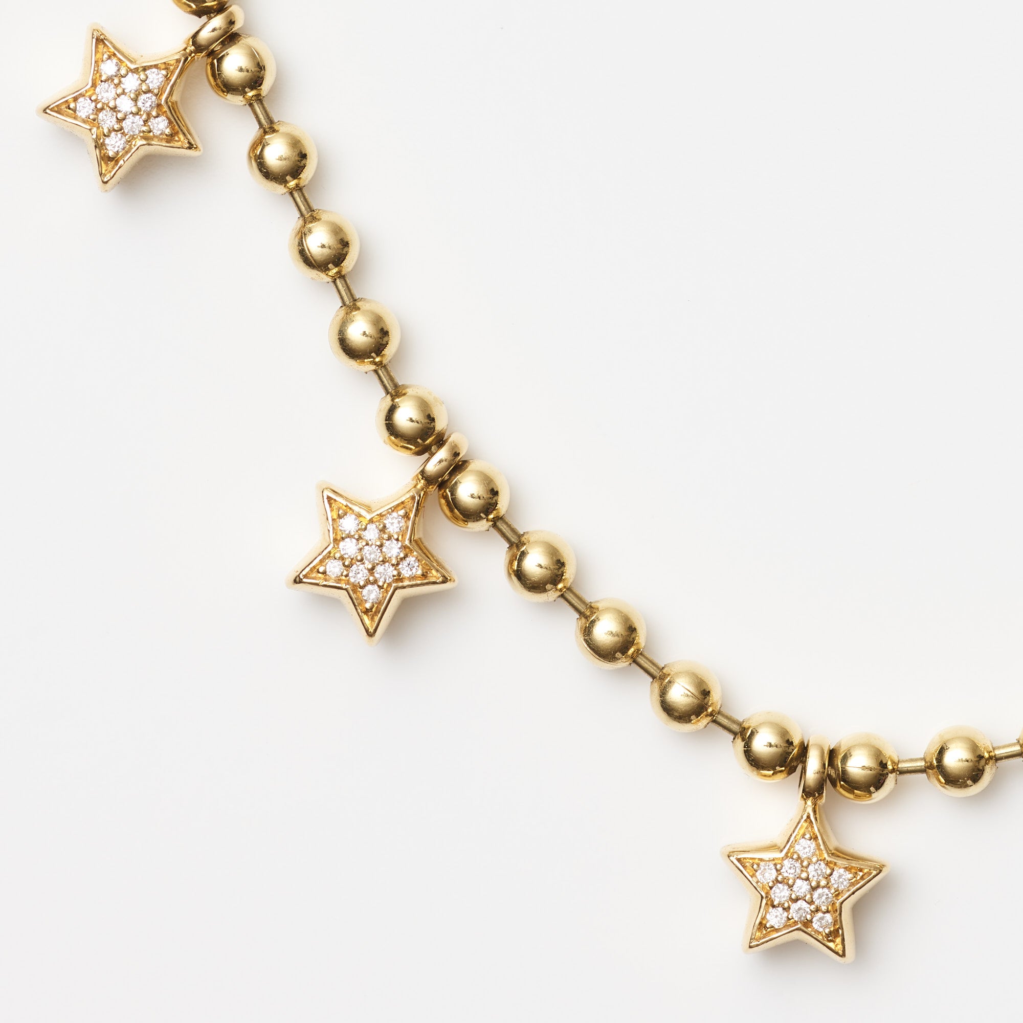 Diamond Star Bead Necklace