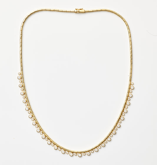 Serpent Chain Bezel Diamond Necklace