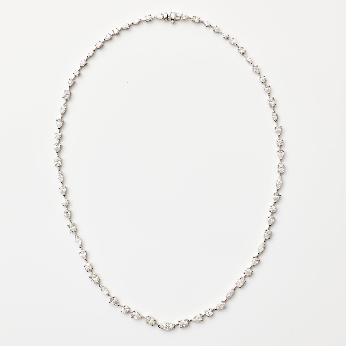 Multi-Shape Diamond Tennis Necklace
