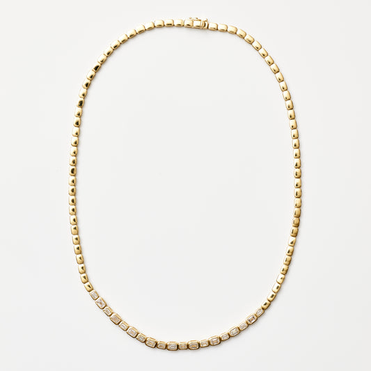 East-West Bezel Diamond Tennis Necklace