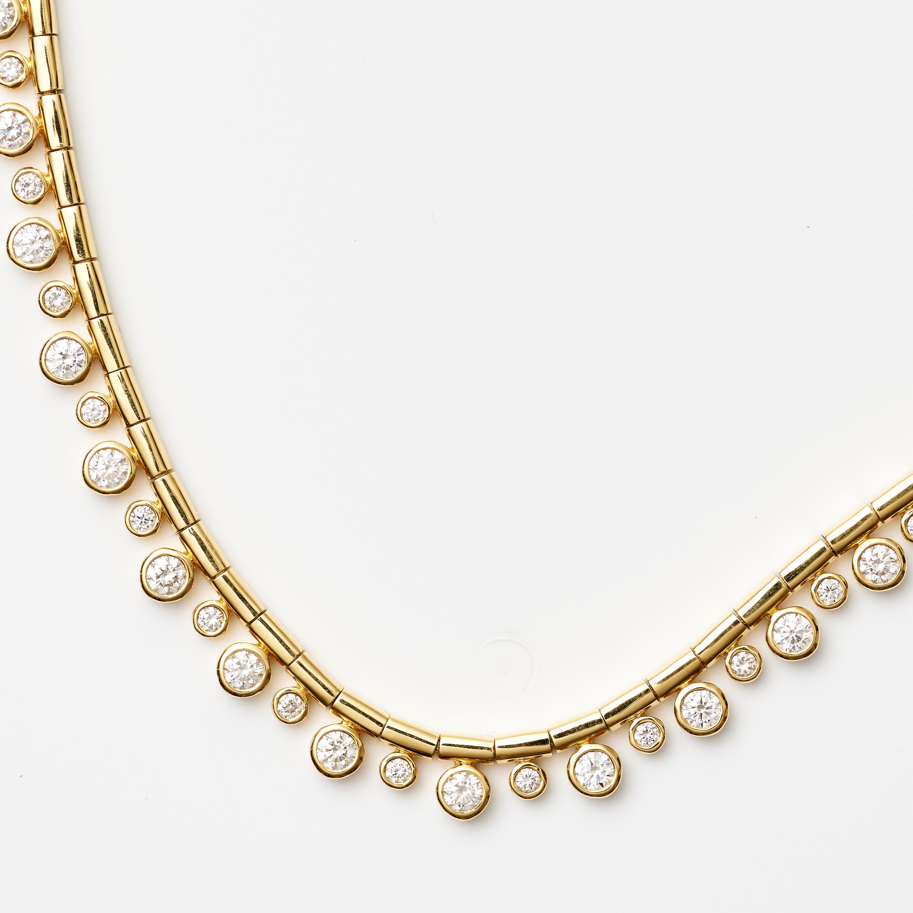 Serpent Chain Bezel Diamond Necklace