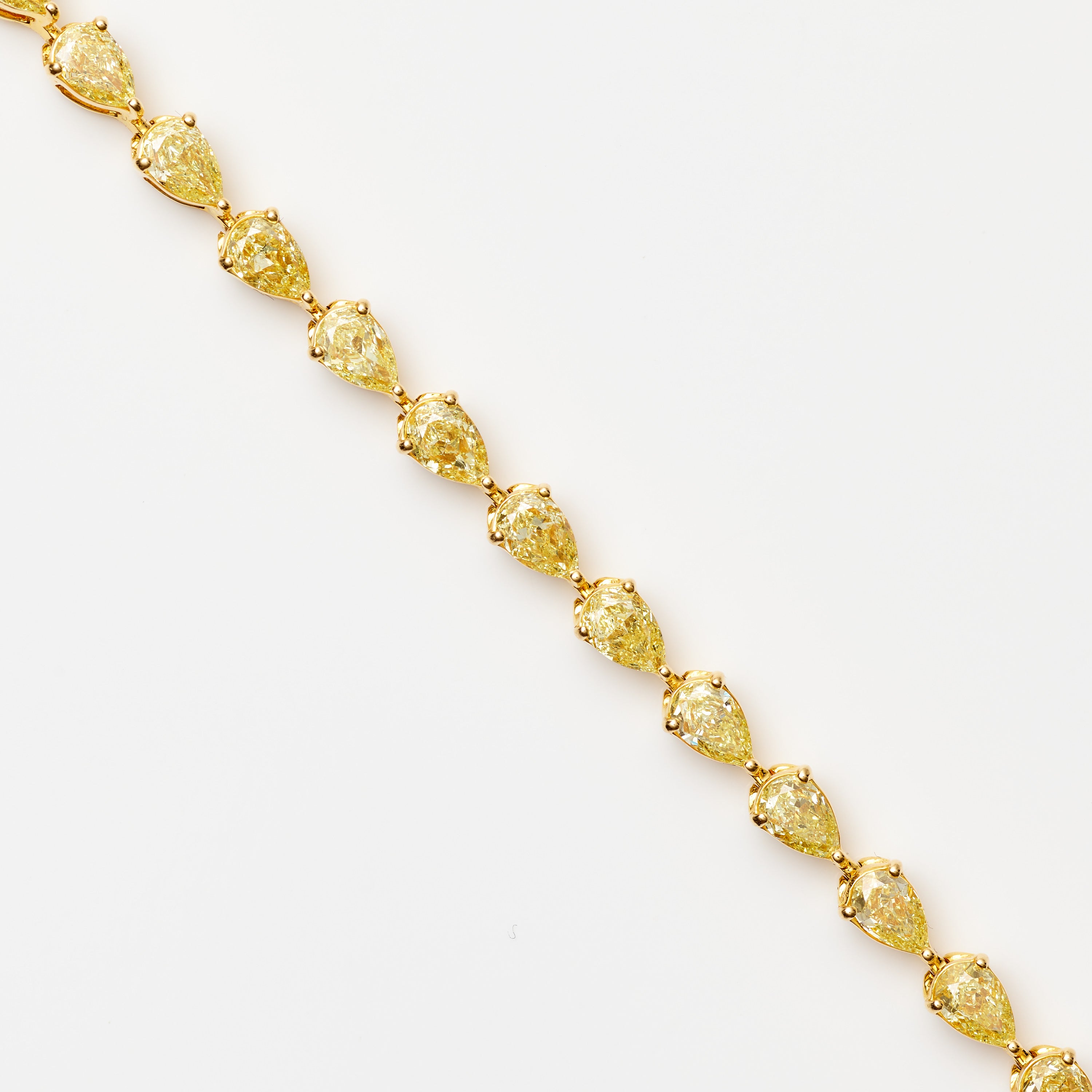 Pear-Cut Yellow Diamond Tennis Bracelet