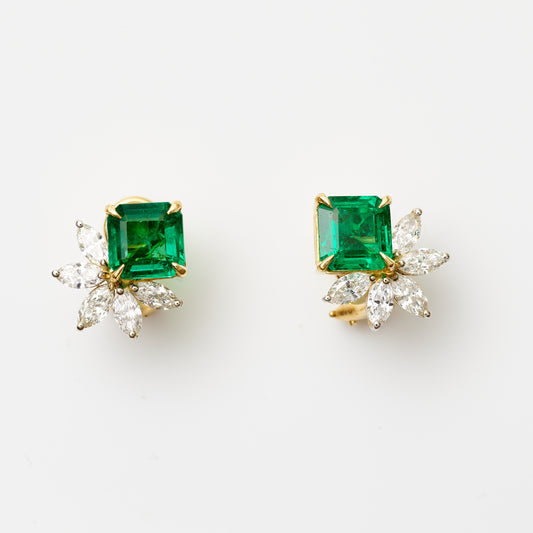 Emerald & Marquise Fan Earring