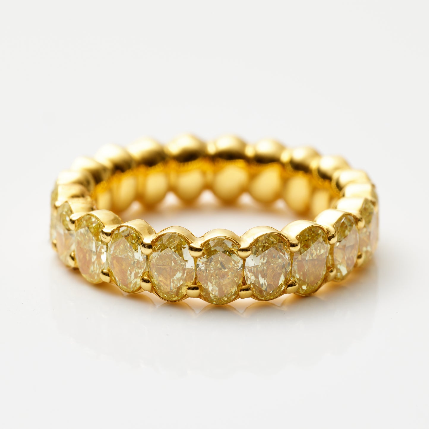 Yellow Diamond Oval Eternity Band