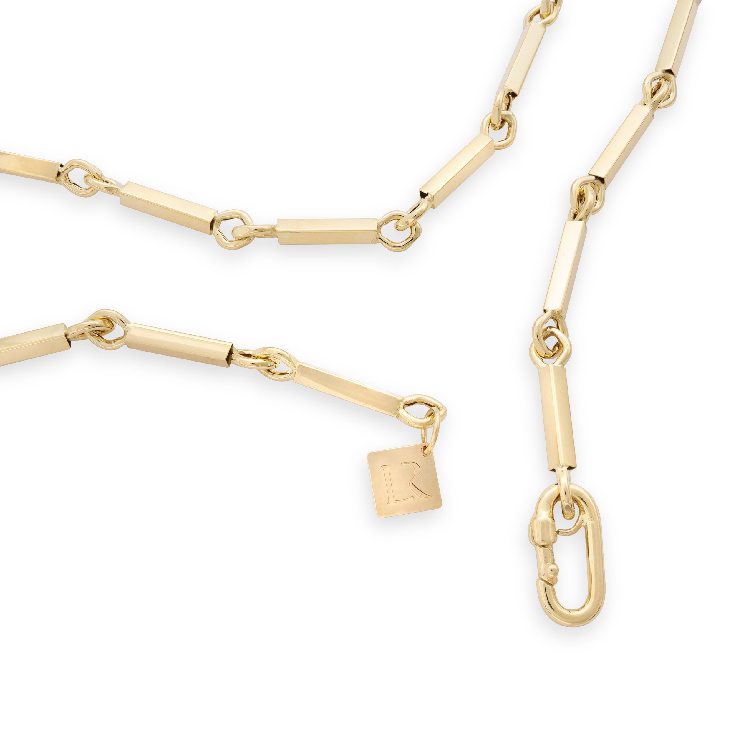 Elliot Yellow Gold Short Chain Necklace with Extra-Small Rectangular Links