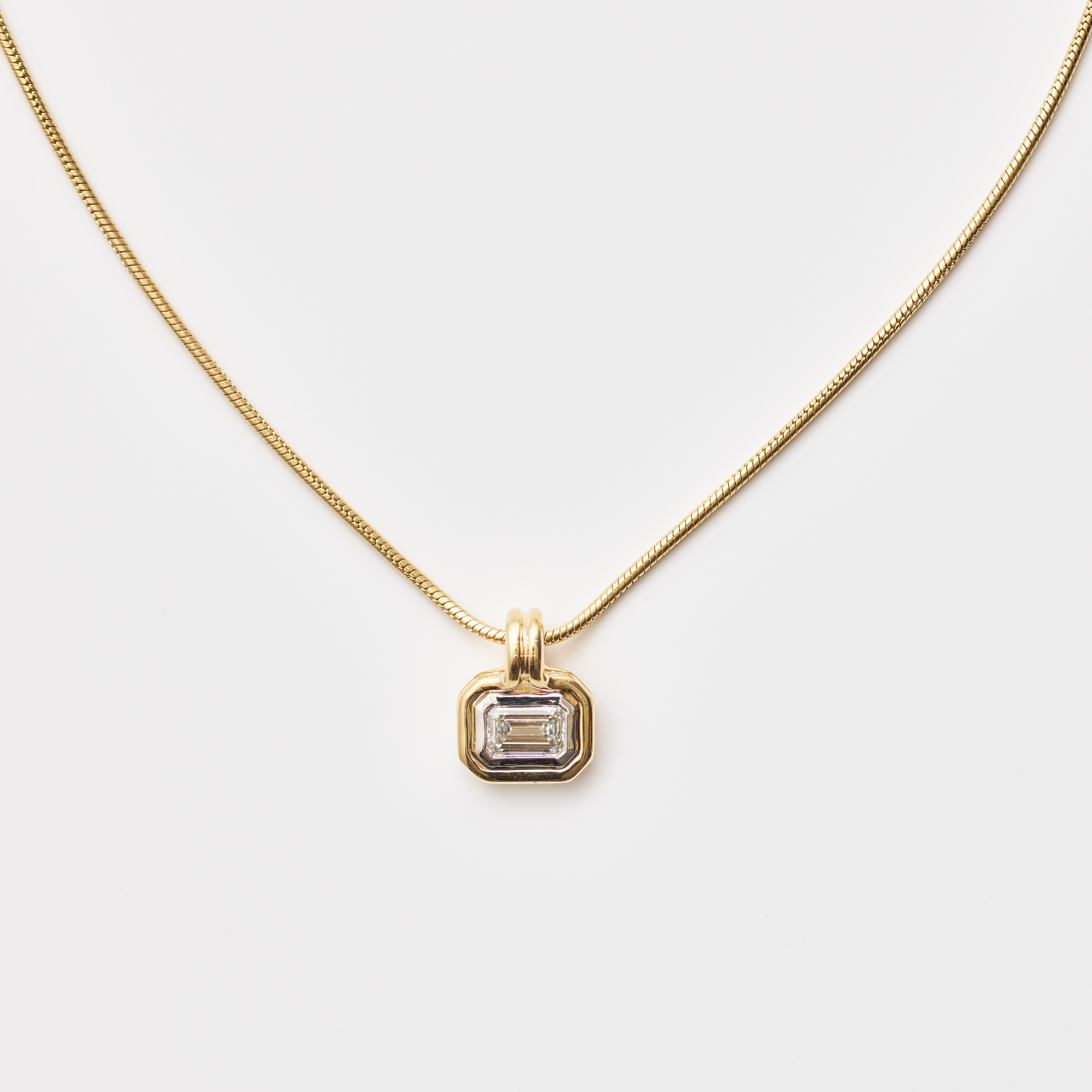 Double-Bezel Lab Diamond Necklace