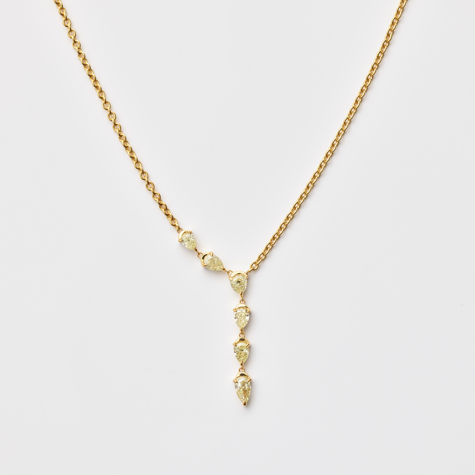 Yellow Diamond Lariat Necklace