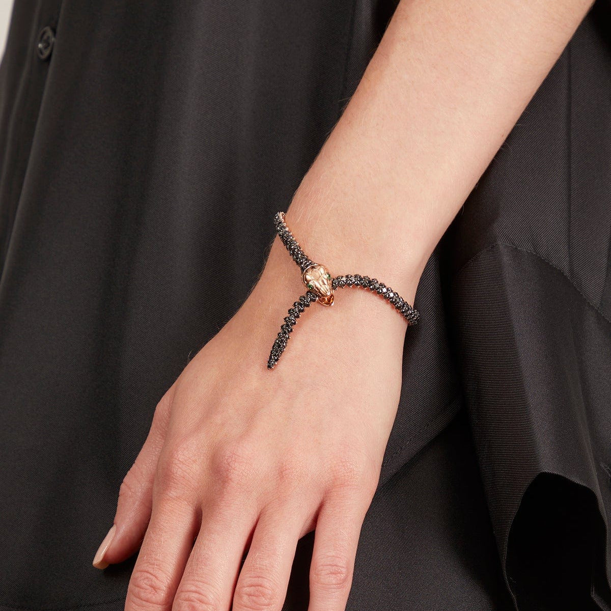 Nouveau Black Diamond Serpent Bracelet