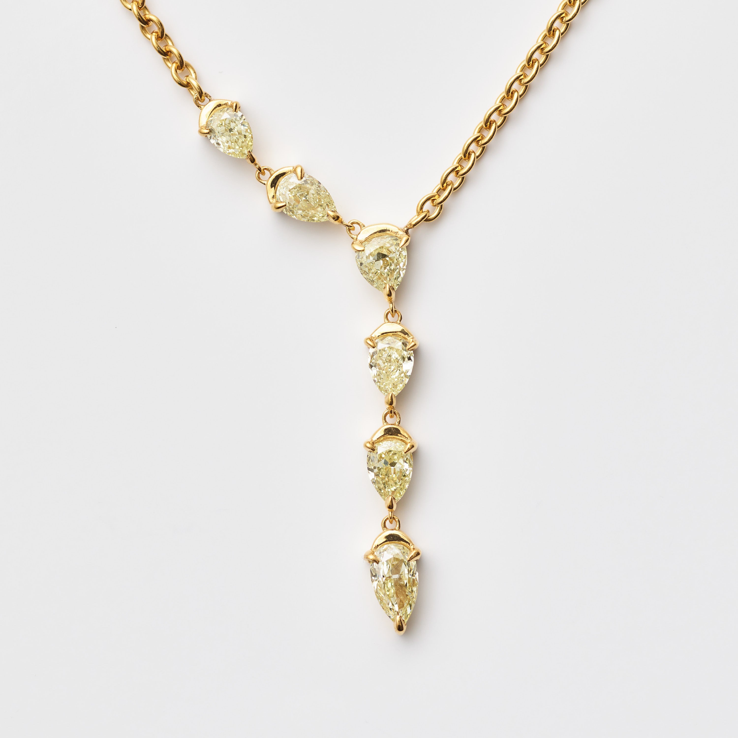 Yellow Diamond Lariat Necklace
