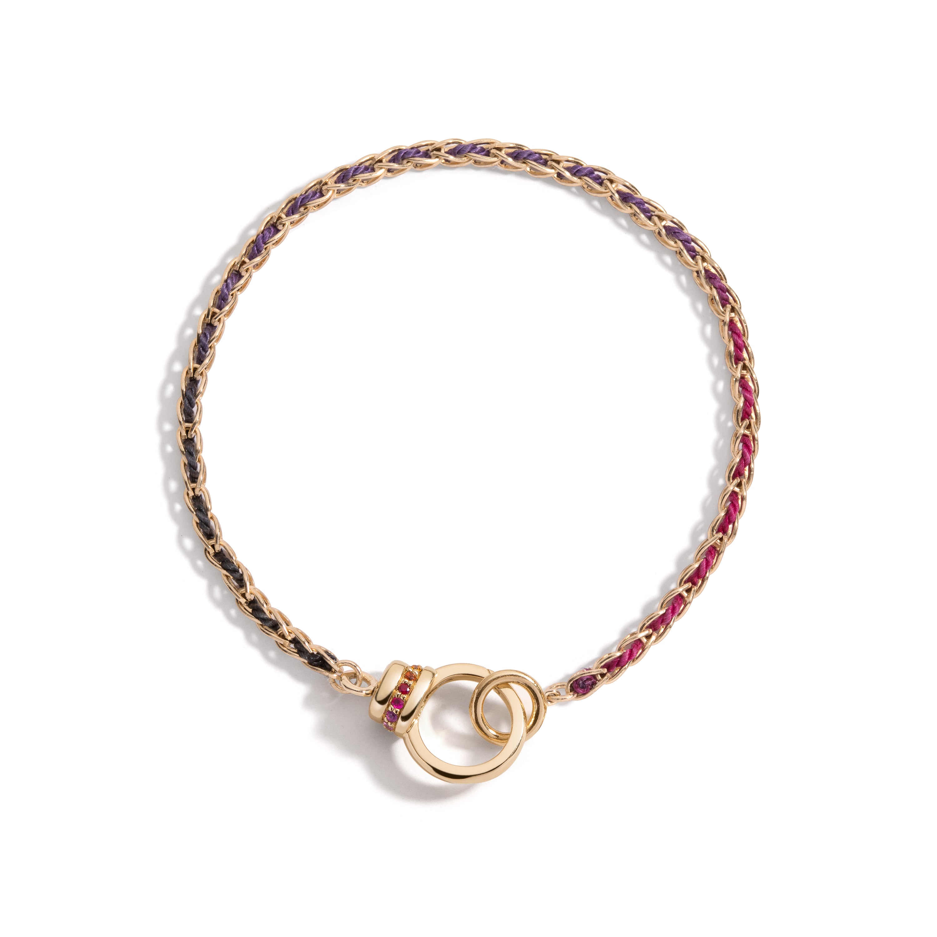 Woven Eightfold Chain Bracelet, Cool Rainbow Silk®