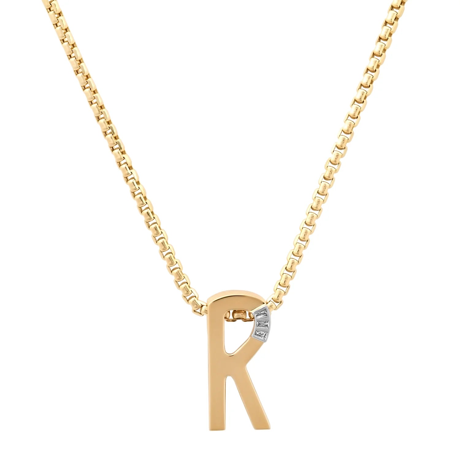 Slide-On Grandsize Ribbed Initial Pendant