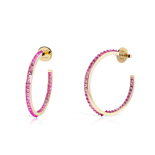 Be-Spiked Pink Sapphire Hoops
