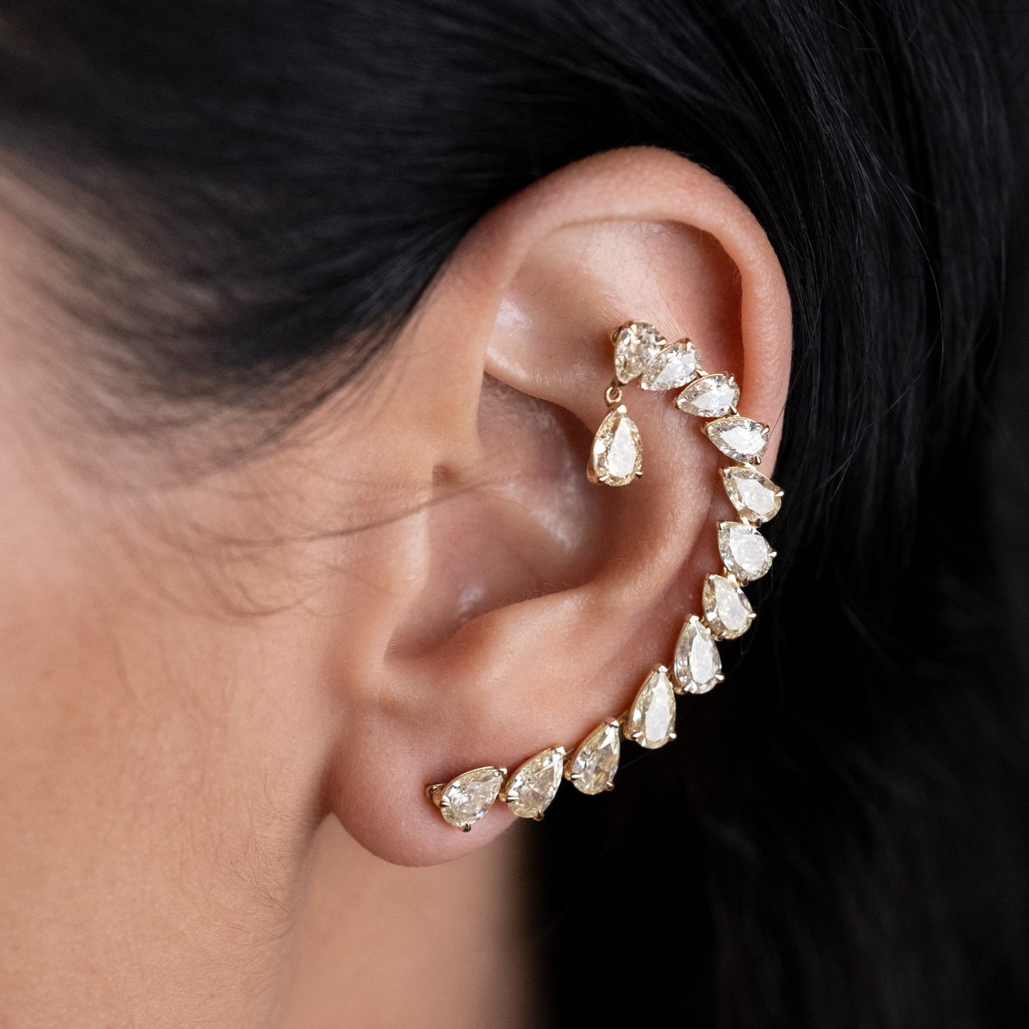 Scala Pear-Shaped Diamond Ear Climber