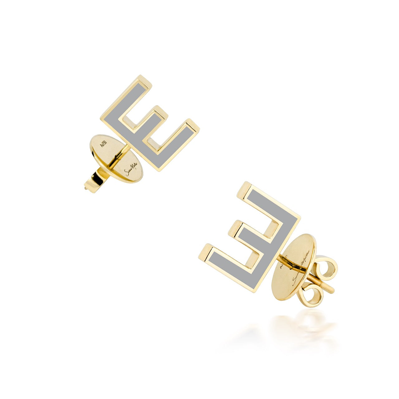 Letter Mania 3D Enamel Earrings